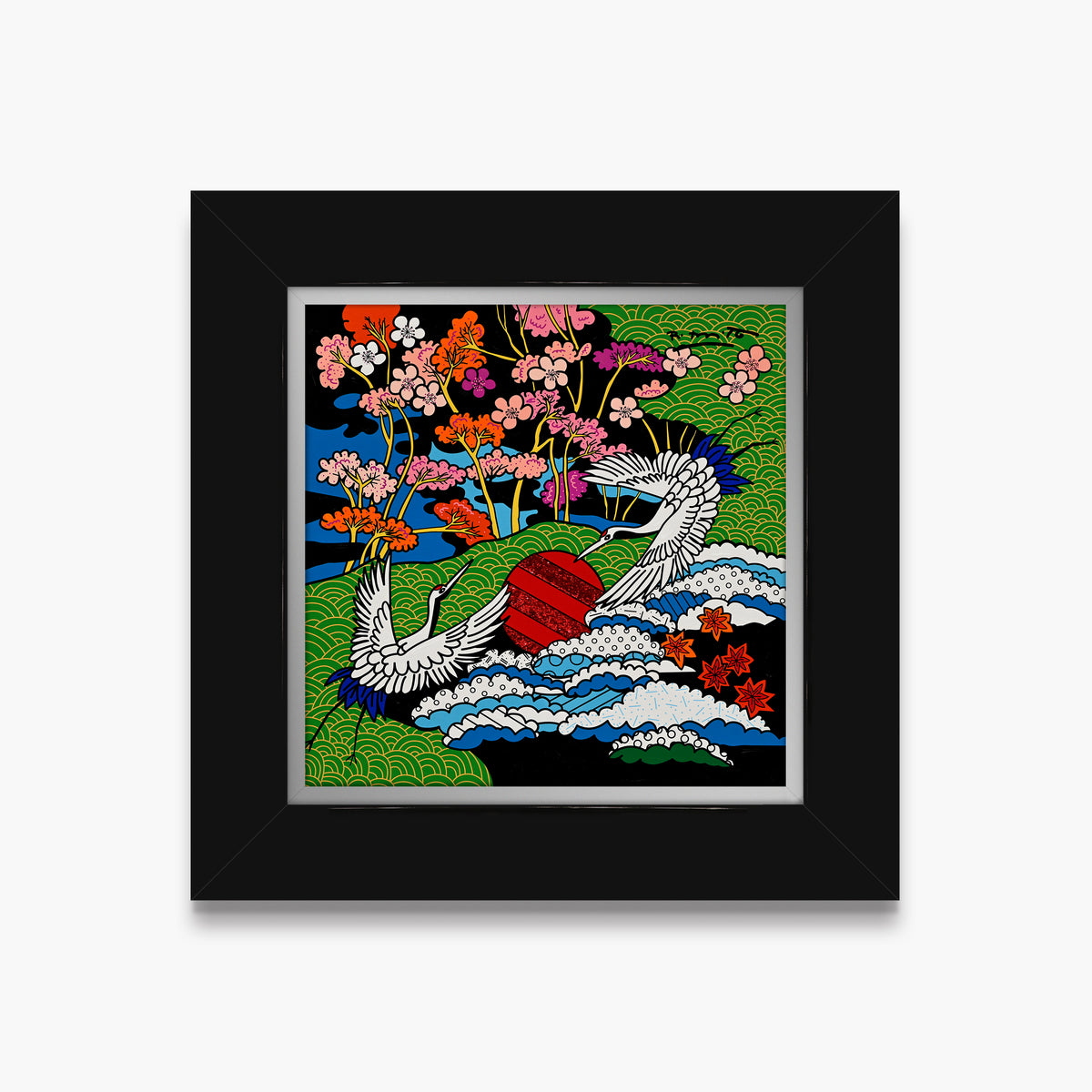 Dance of The White Cranes - Mixed Media Original