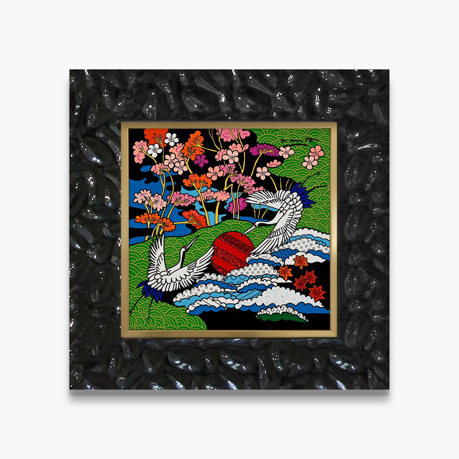 Dance of The White Cranes - Mixed Media Original