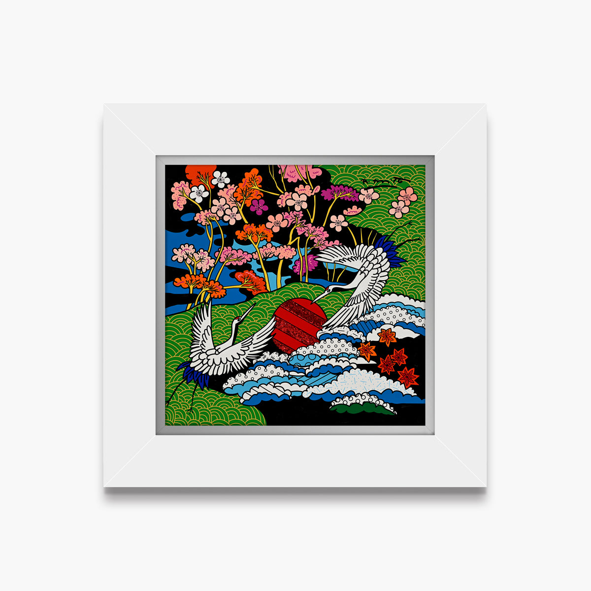 Dance of The White Cranes - Mixed Media Original