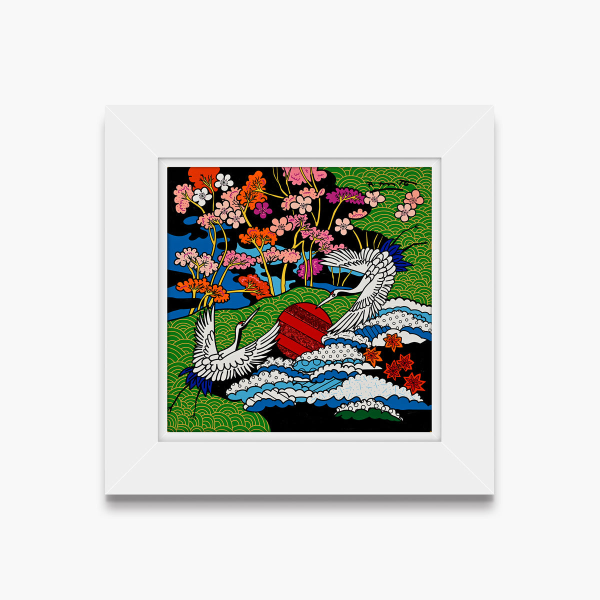 Dance of The White Cranes - Mixed Media Original