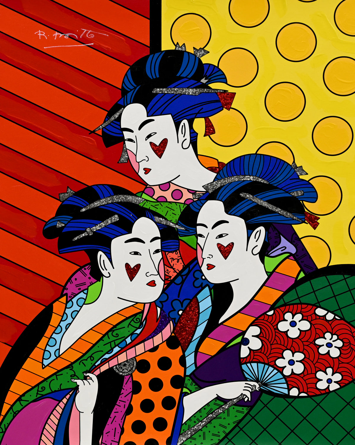 Three Beauties - Mixed Media Original