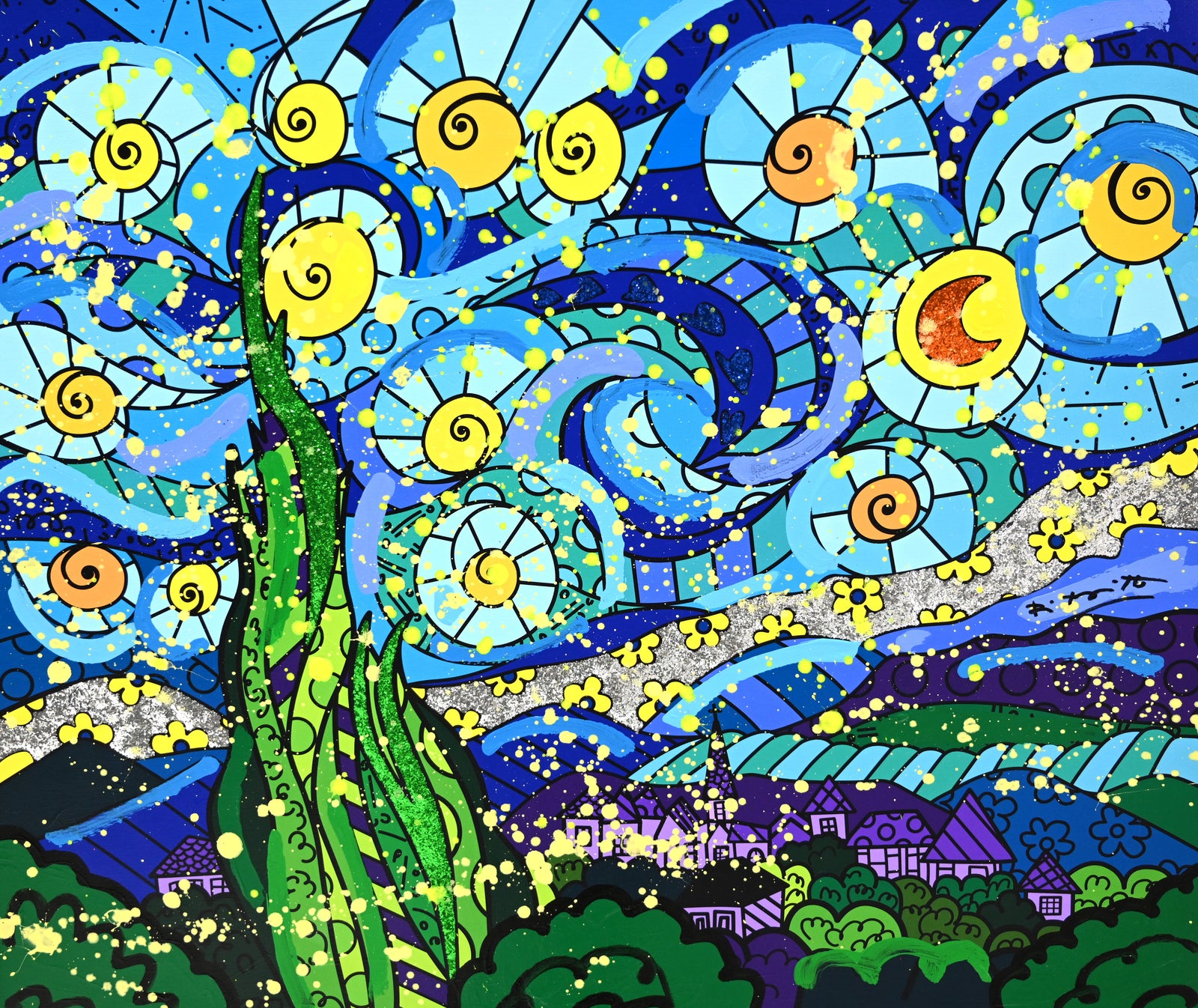 My Starry Night - Mixed Media Original