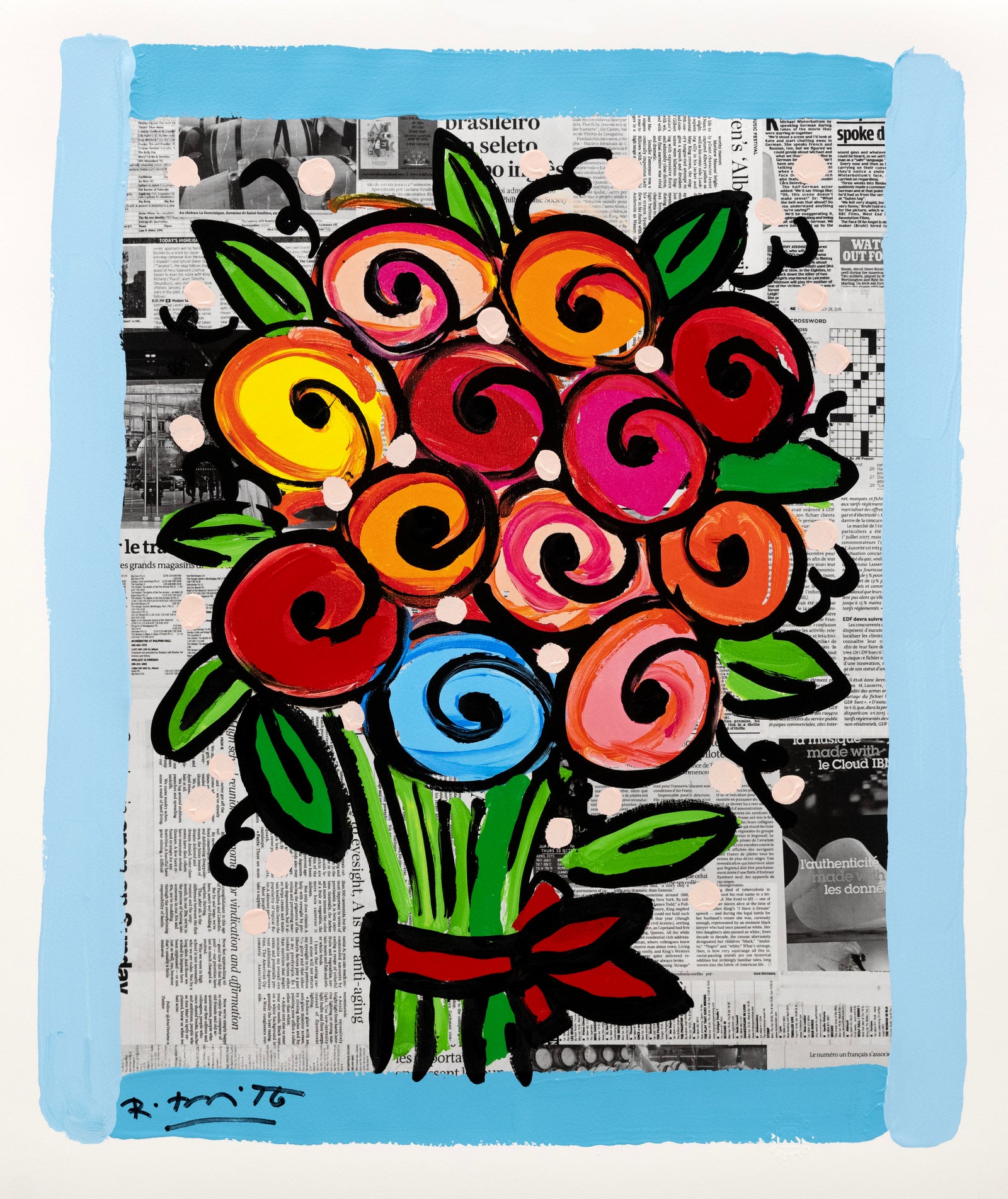 Madeline's Flowers - Mixed Media Original
