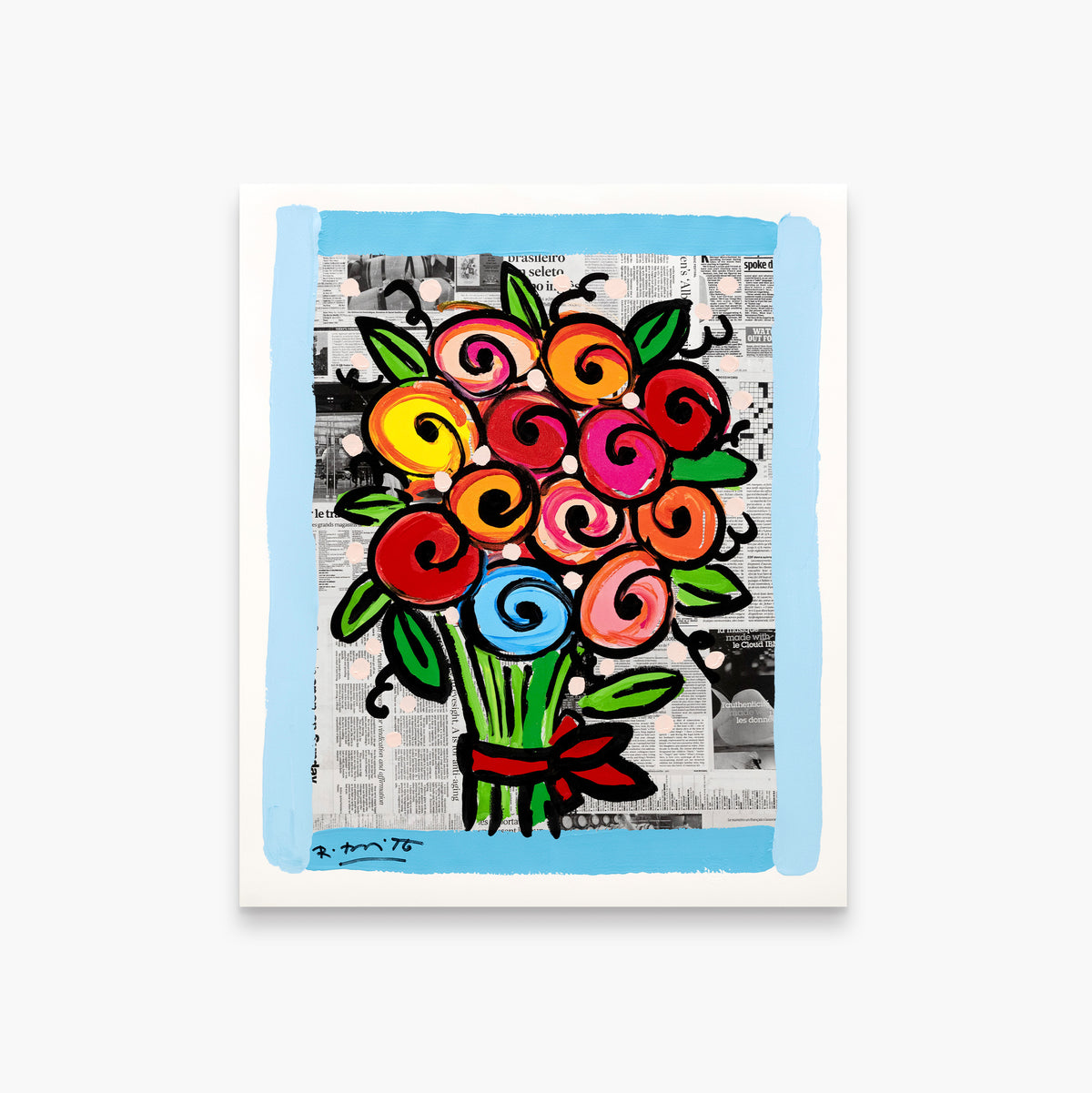 Madeline's Flowers - Mixed Media Original