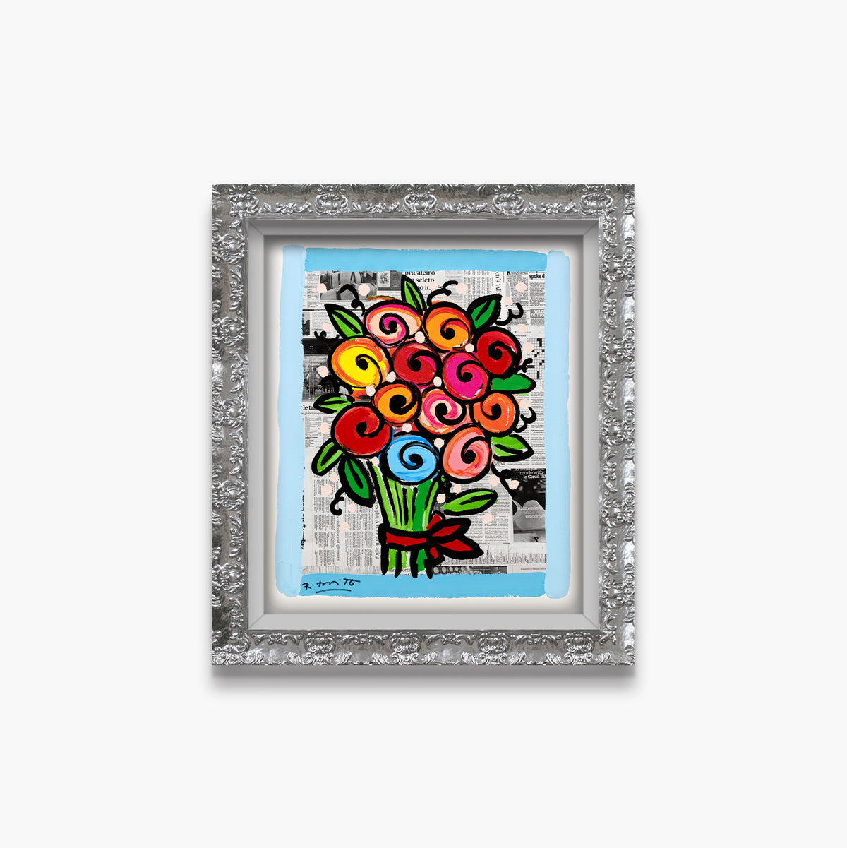 Madeline's Flowers - Mixed Media Original