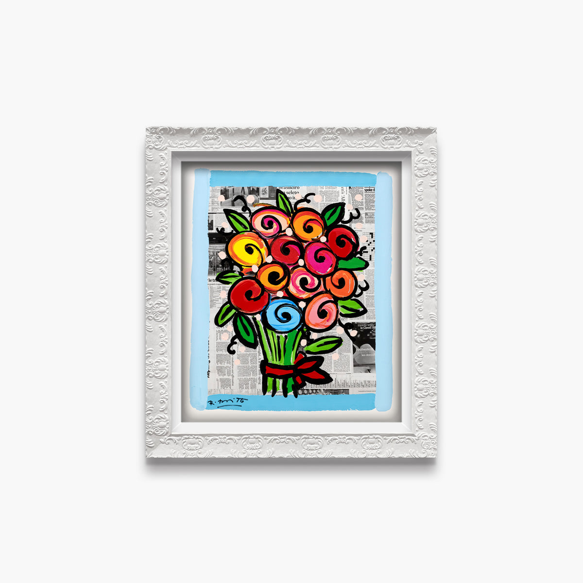 Madeline's Flowers - Mixed Media Original