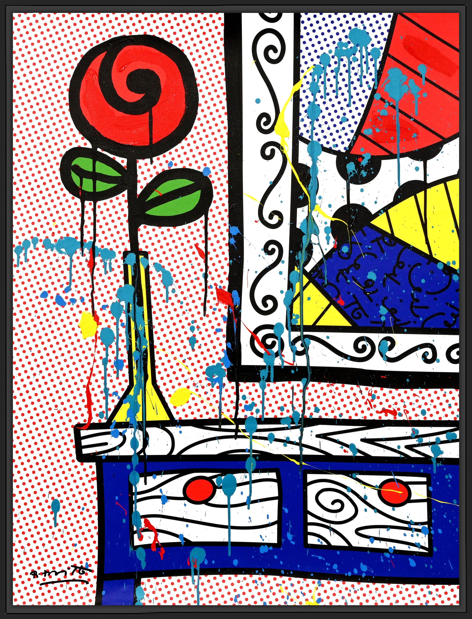 Flower On The Table - Mixed Media Original