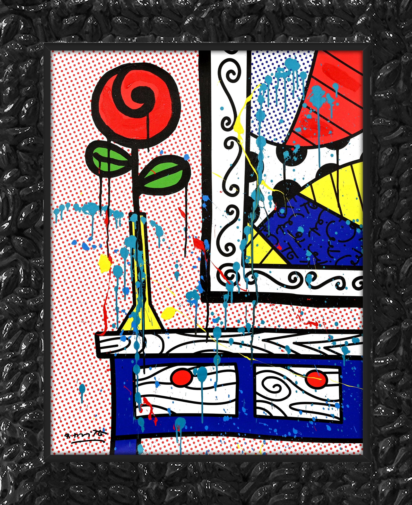 Flower On The Table - Mixed Media Original