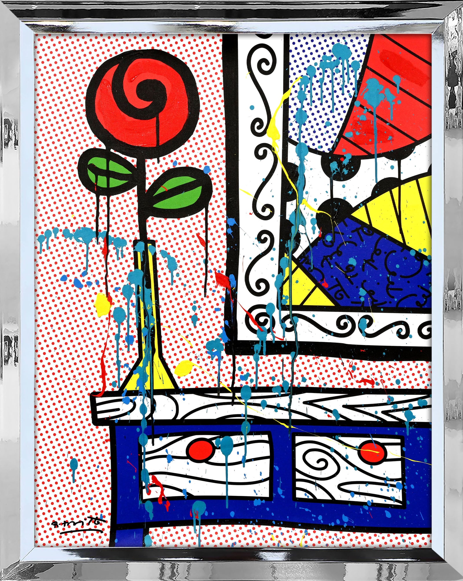 Flower On The Table - Mixed Media Original