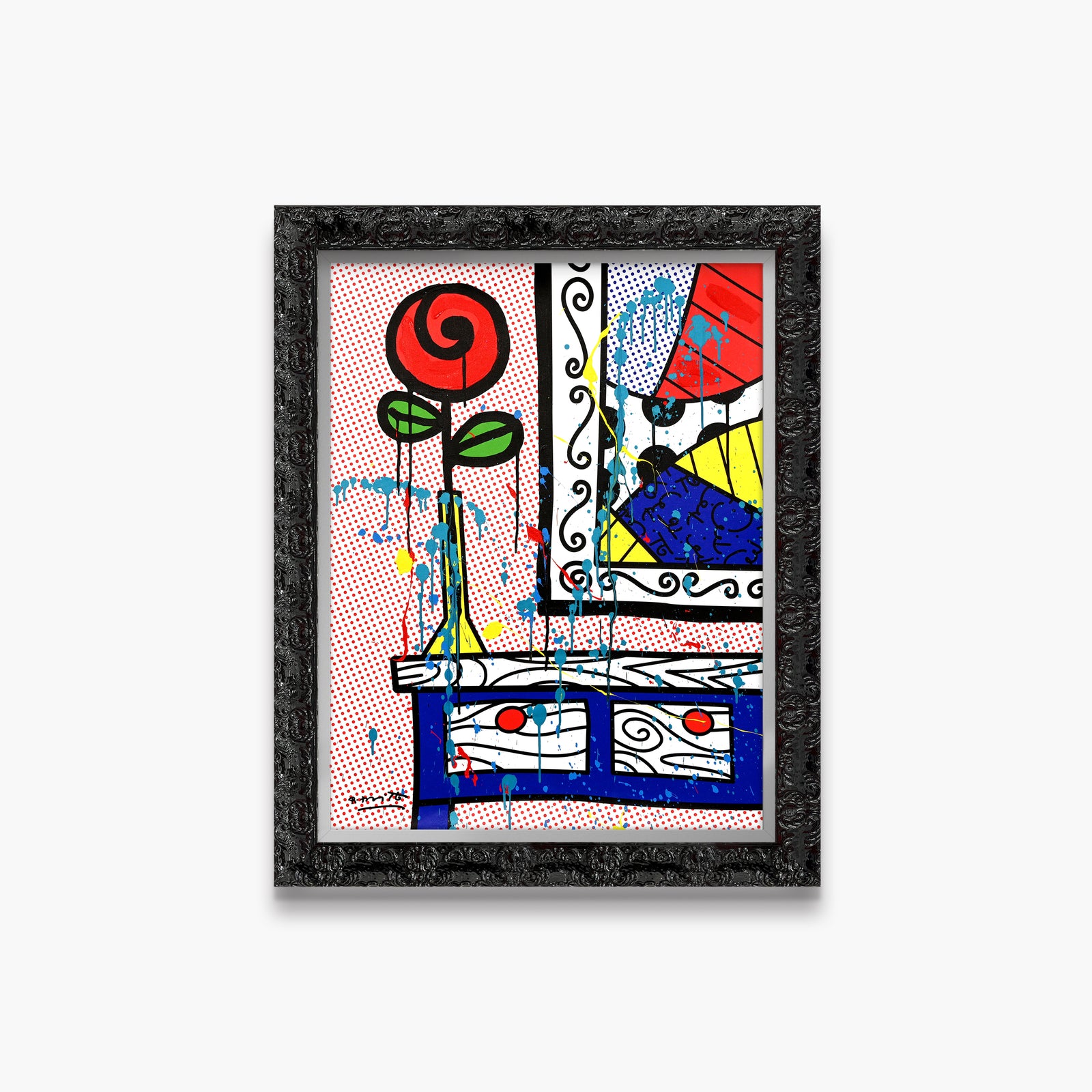 Flower On The Table - Mixed Media Original