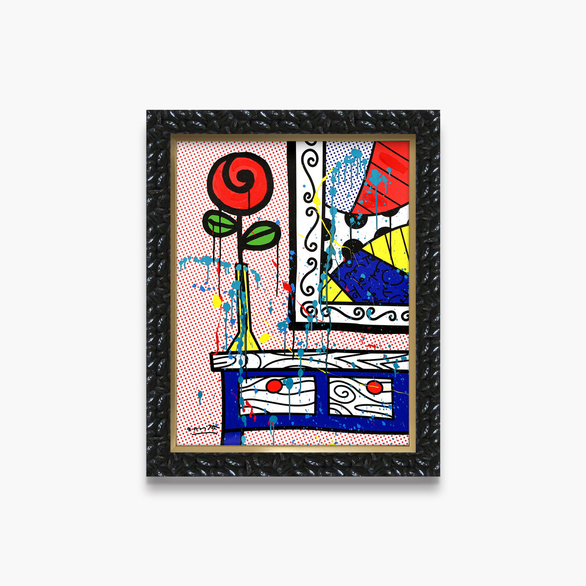 Flower On The Table - Mixed Media Original