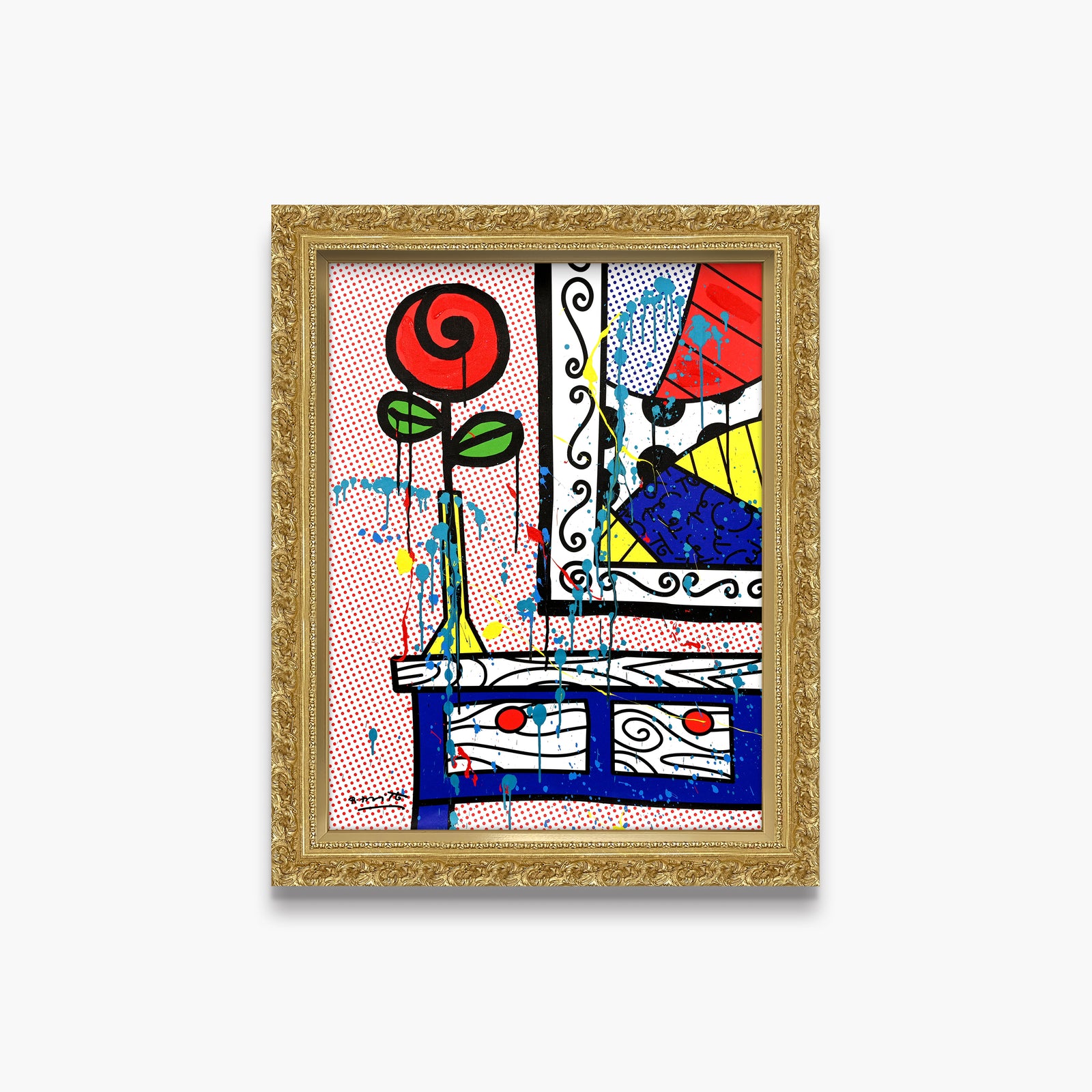 Flower On The Table - Mixed Media Original