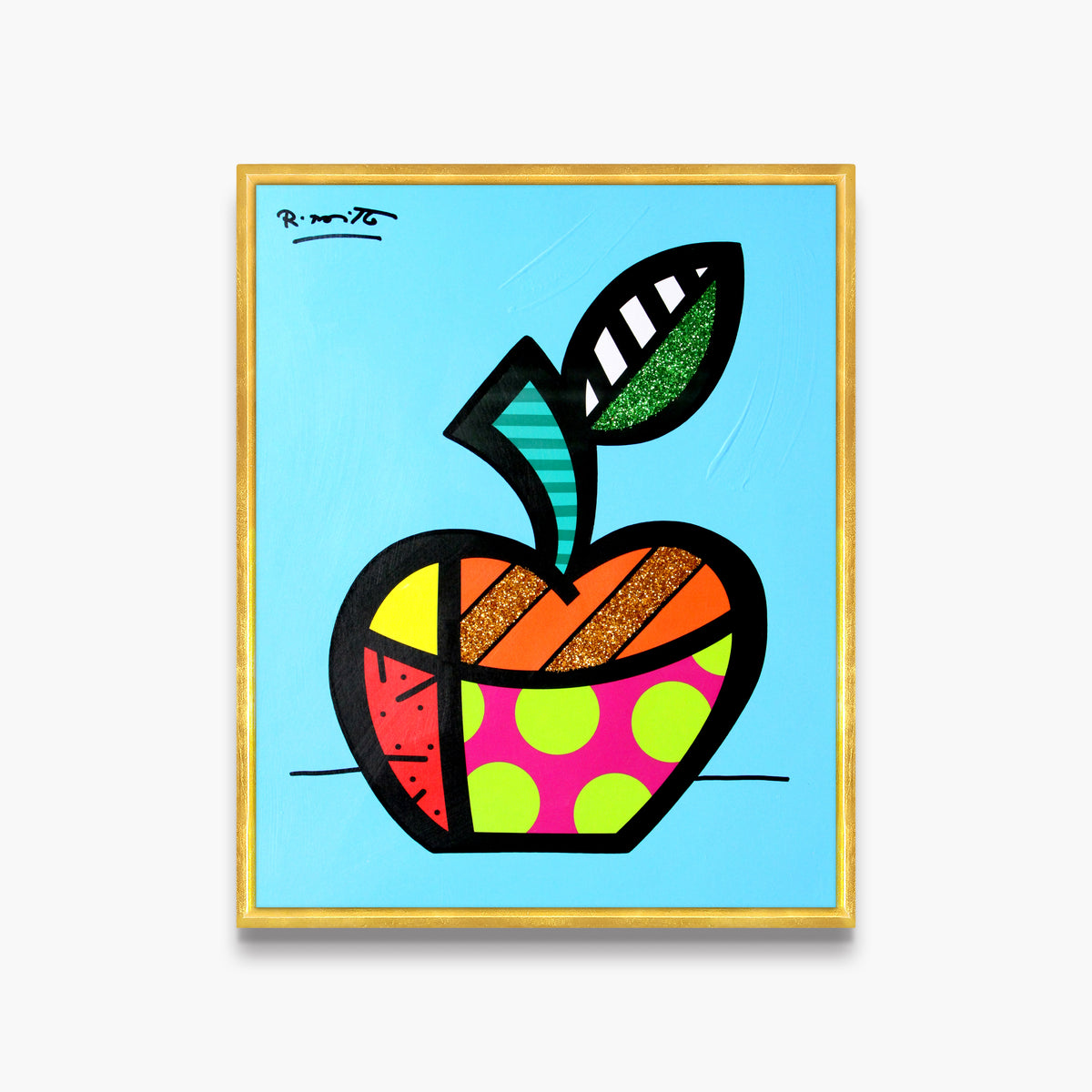 Blue Apple - Mixed Media Original