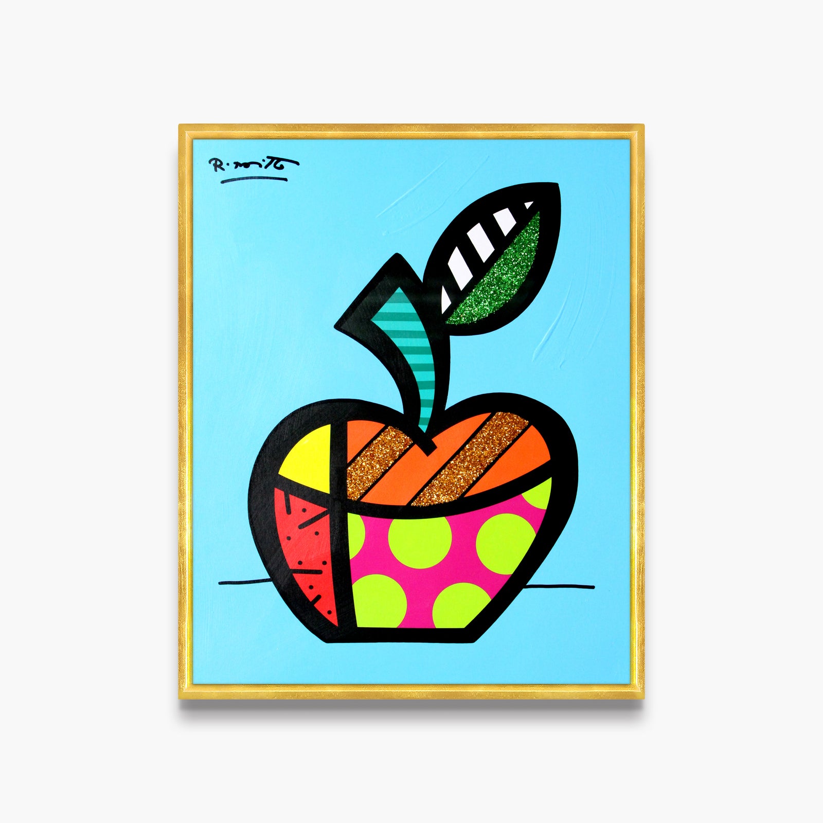 Blue Apple - Mixed Media Original