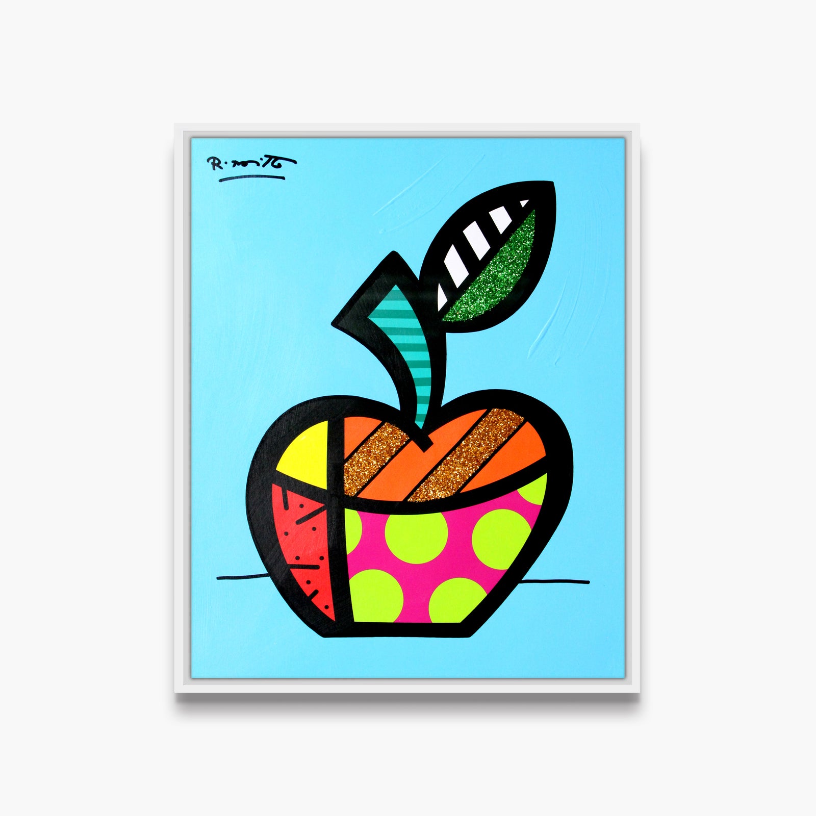 Blue Apple - Mixed Media Original
