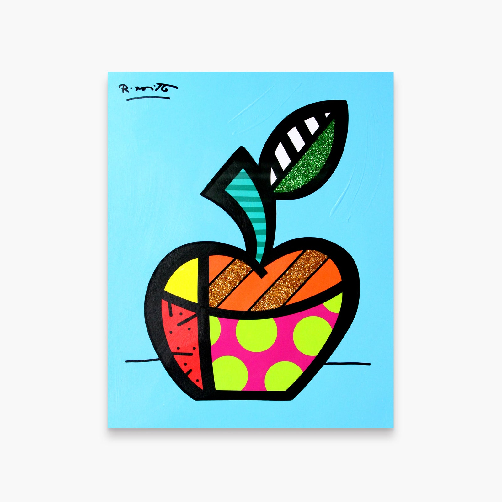 Blue Apple - Mixed Media Original