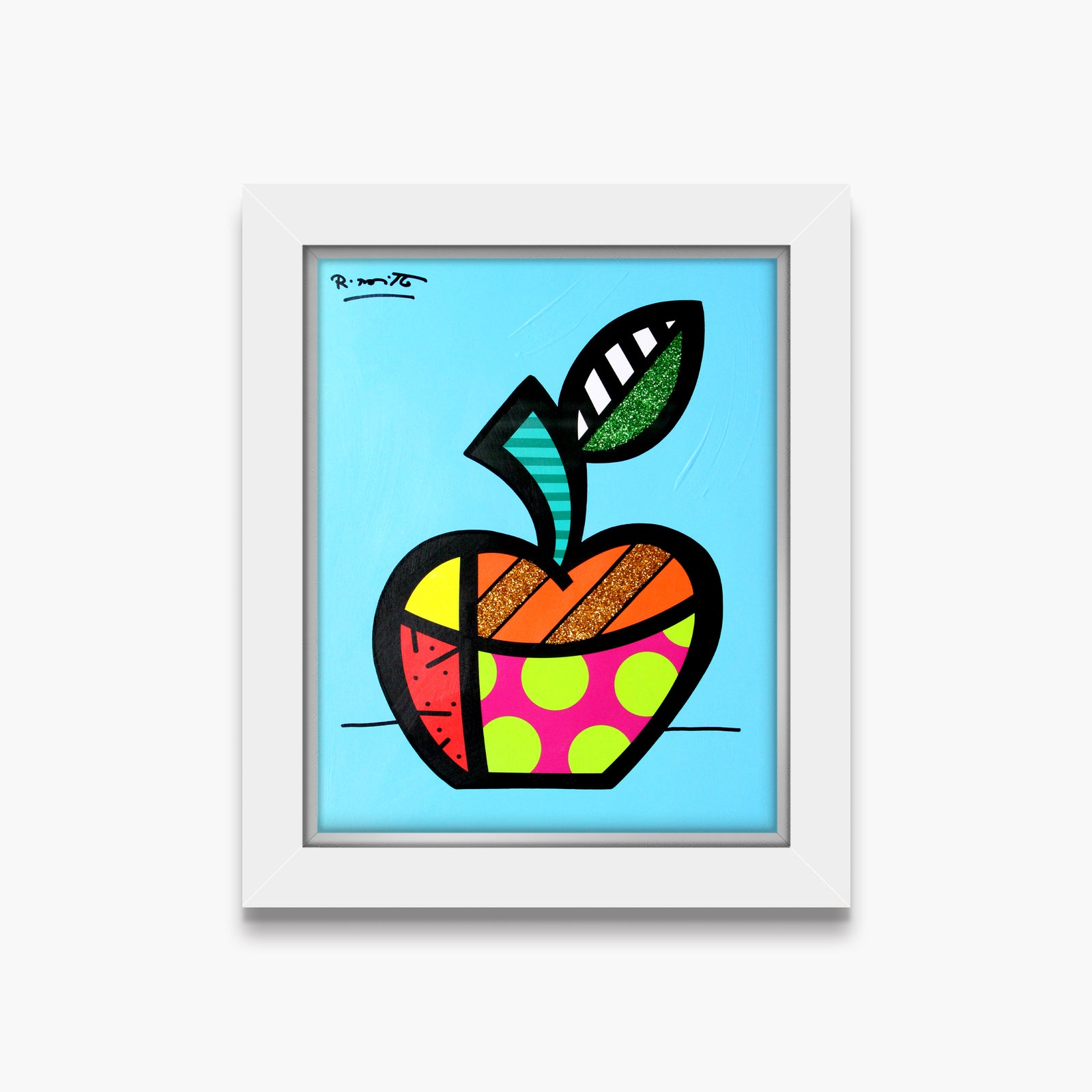 Blue Apple - Mixed Media Original