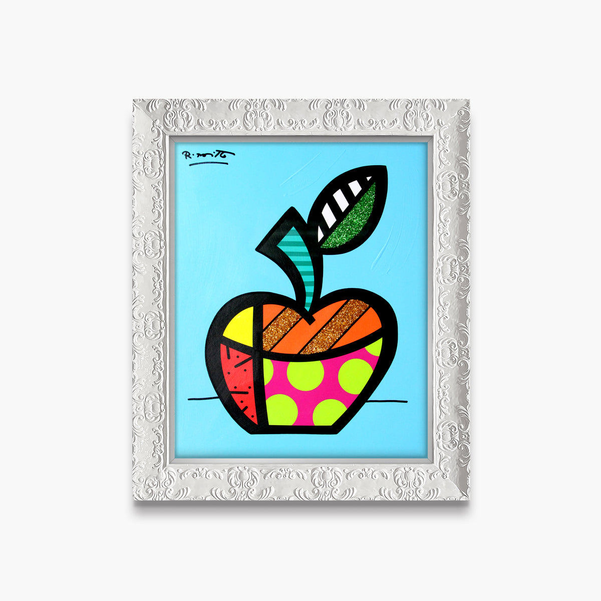 Blue Apple - Mixed Media Original