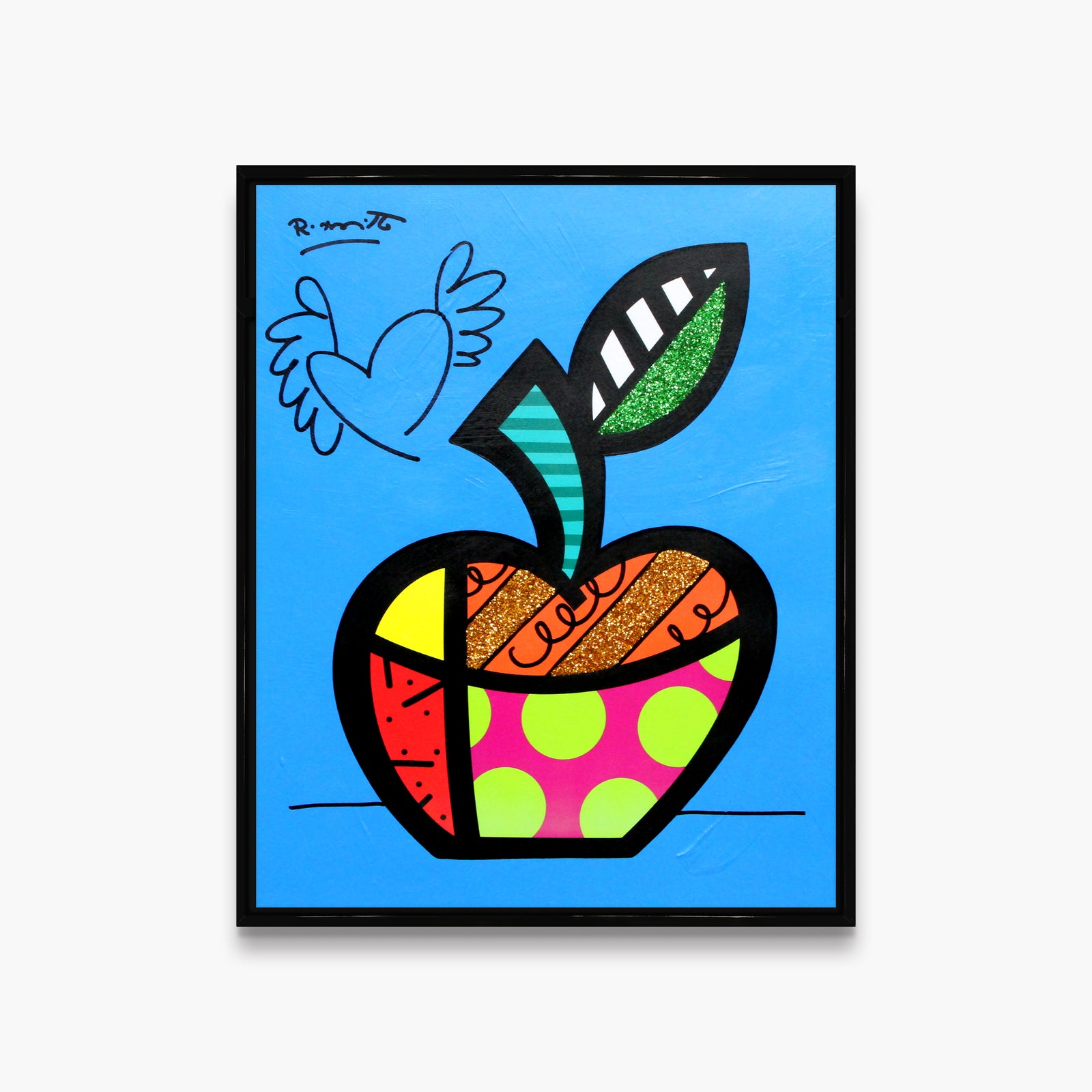 Blue Apple - Mixed Media Original