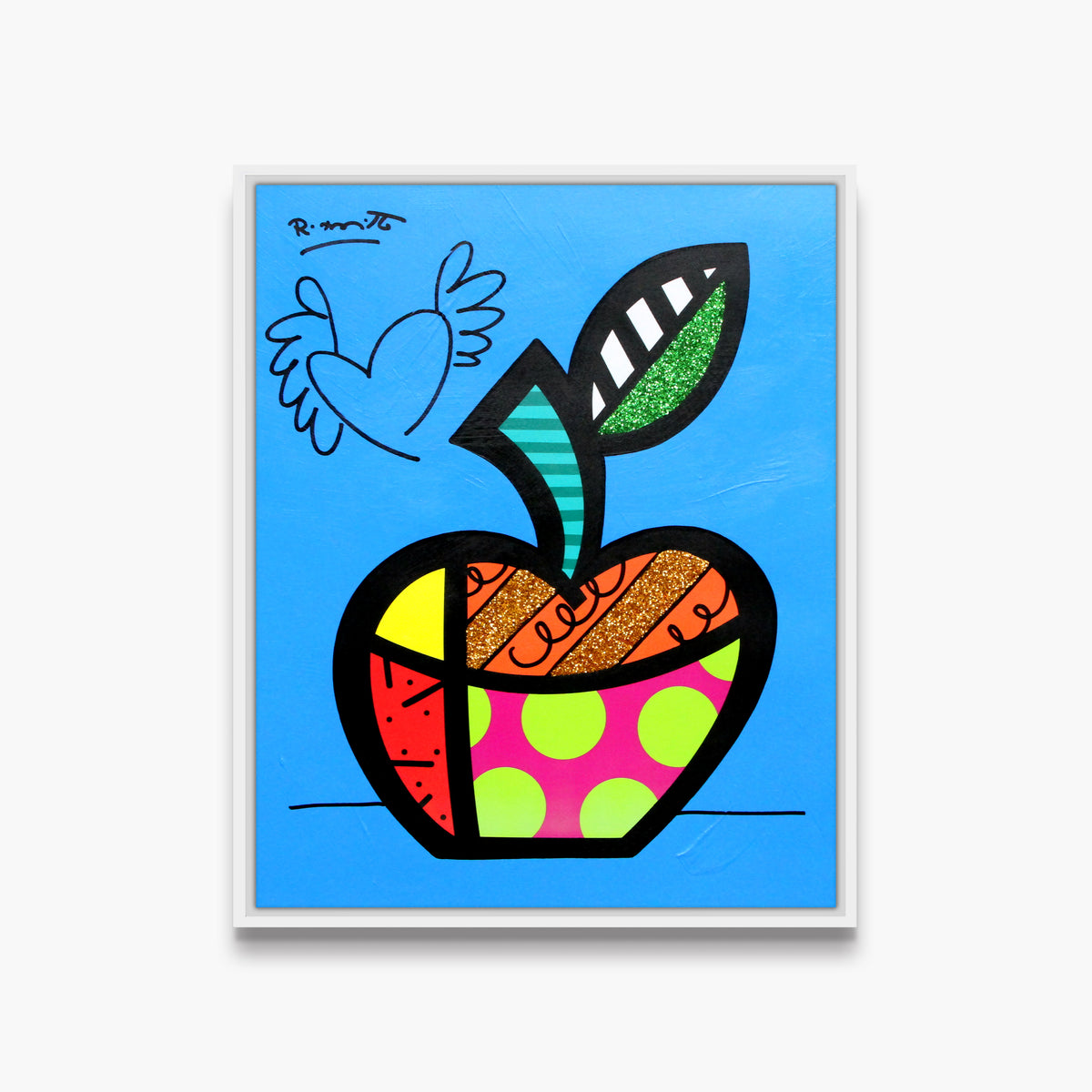 Blue Apple - Mixed Media Original