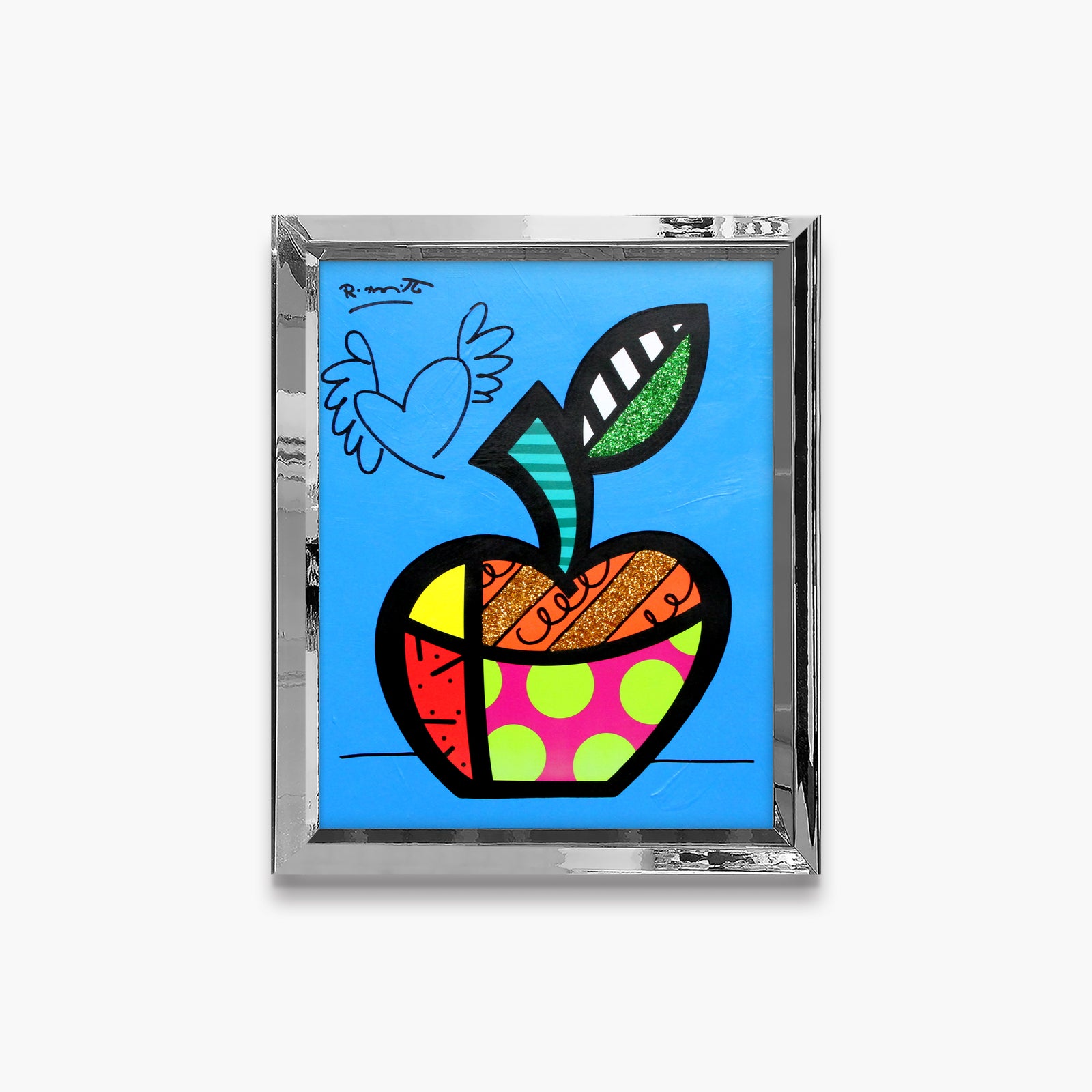 Blue Apple - Mixed Media Original