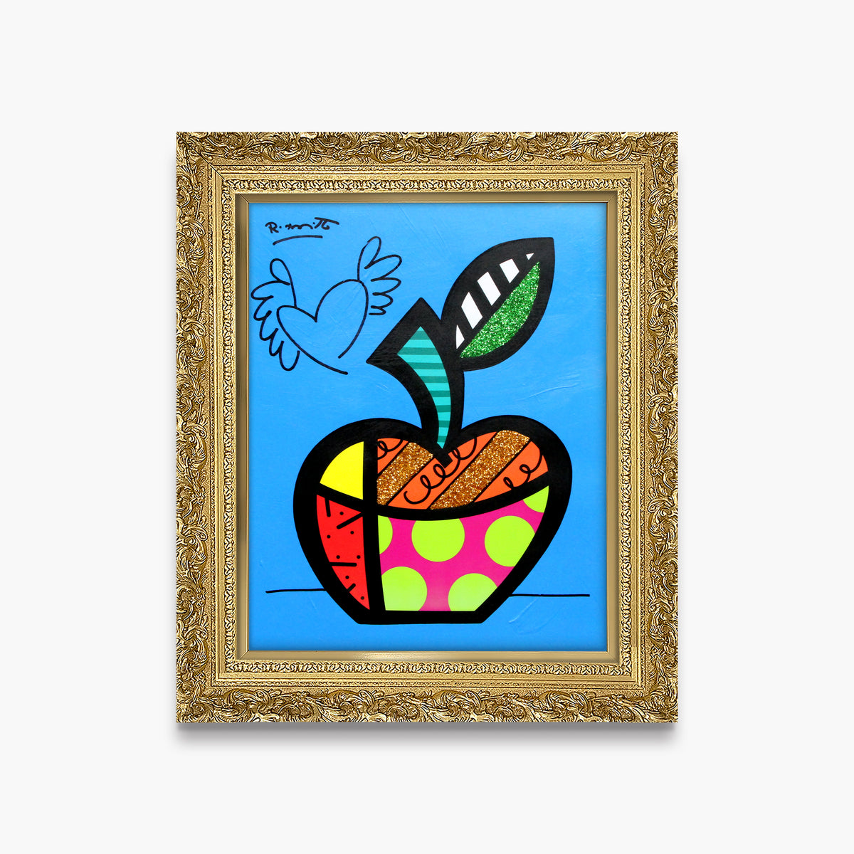 Blue Apple - Mixed Media Original
