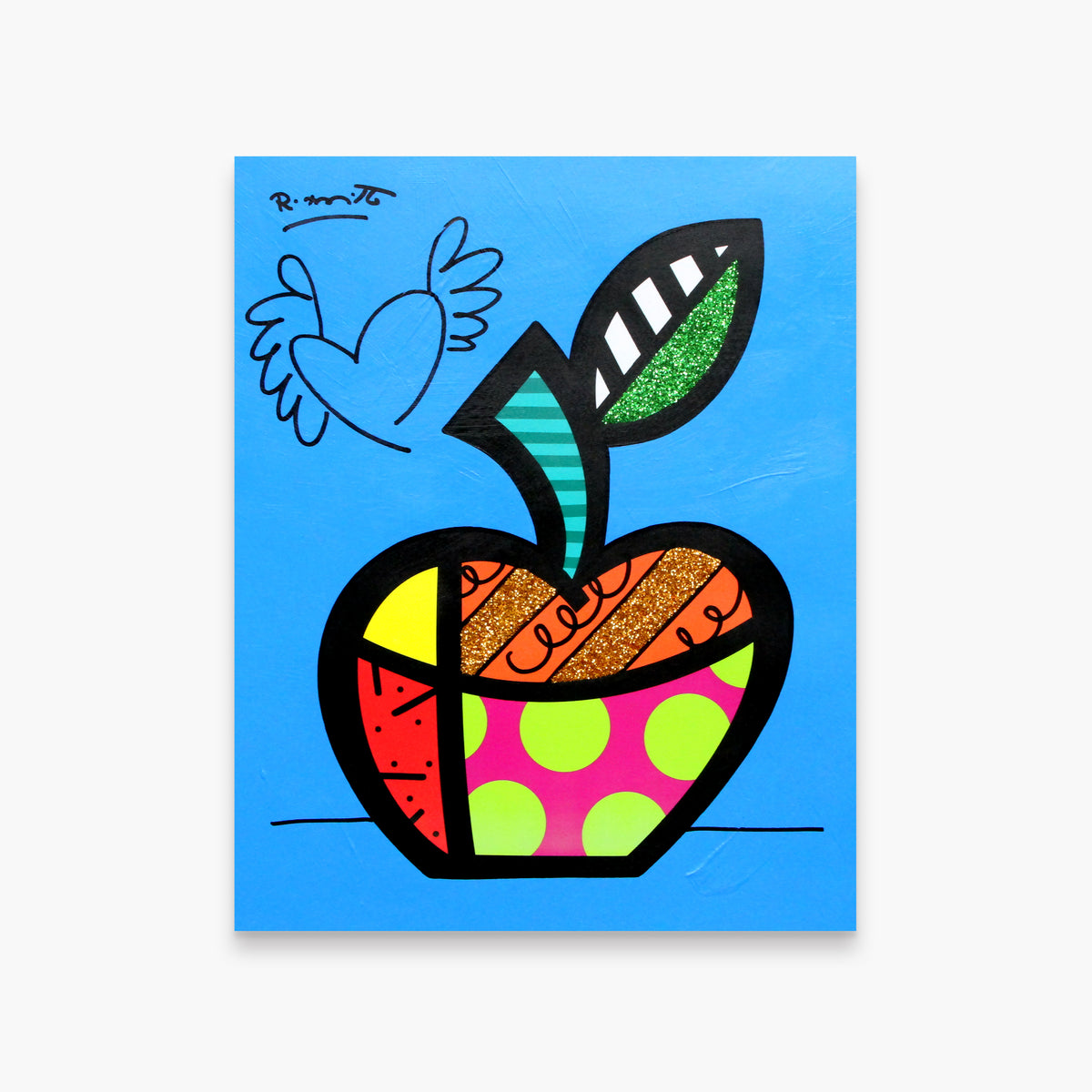 Blue Apple - Mixed Media Original