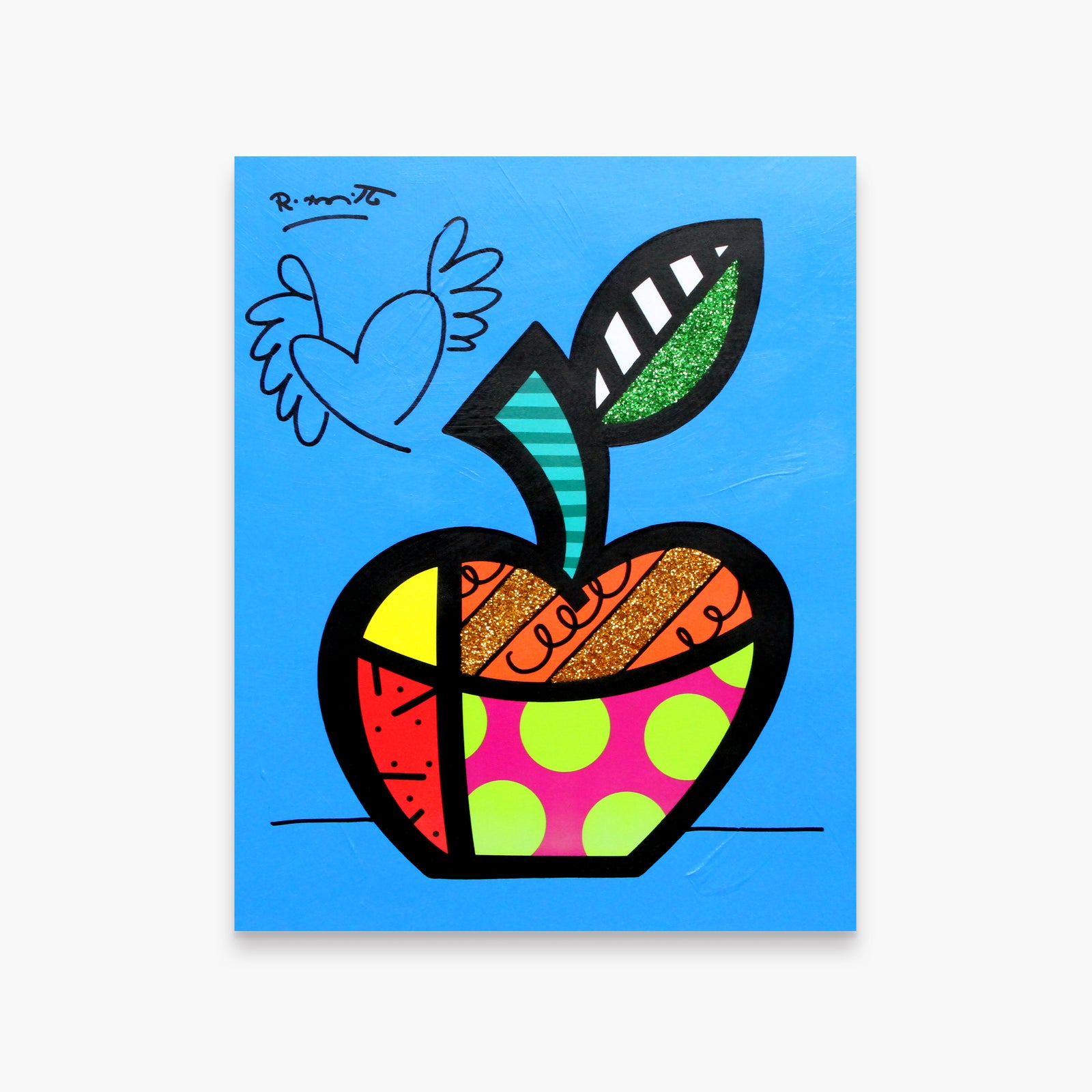 Blue Apple - Mixed Media Original
