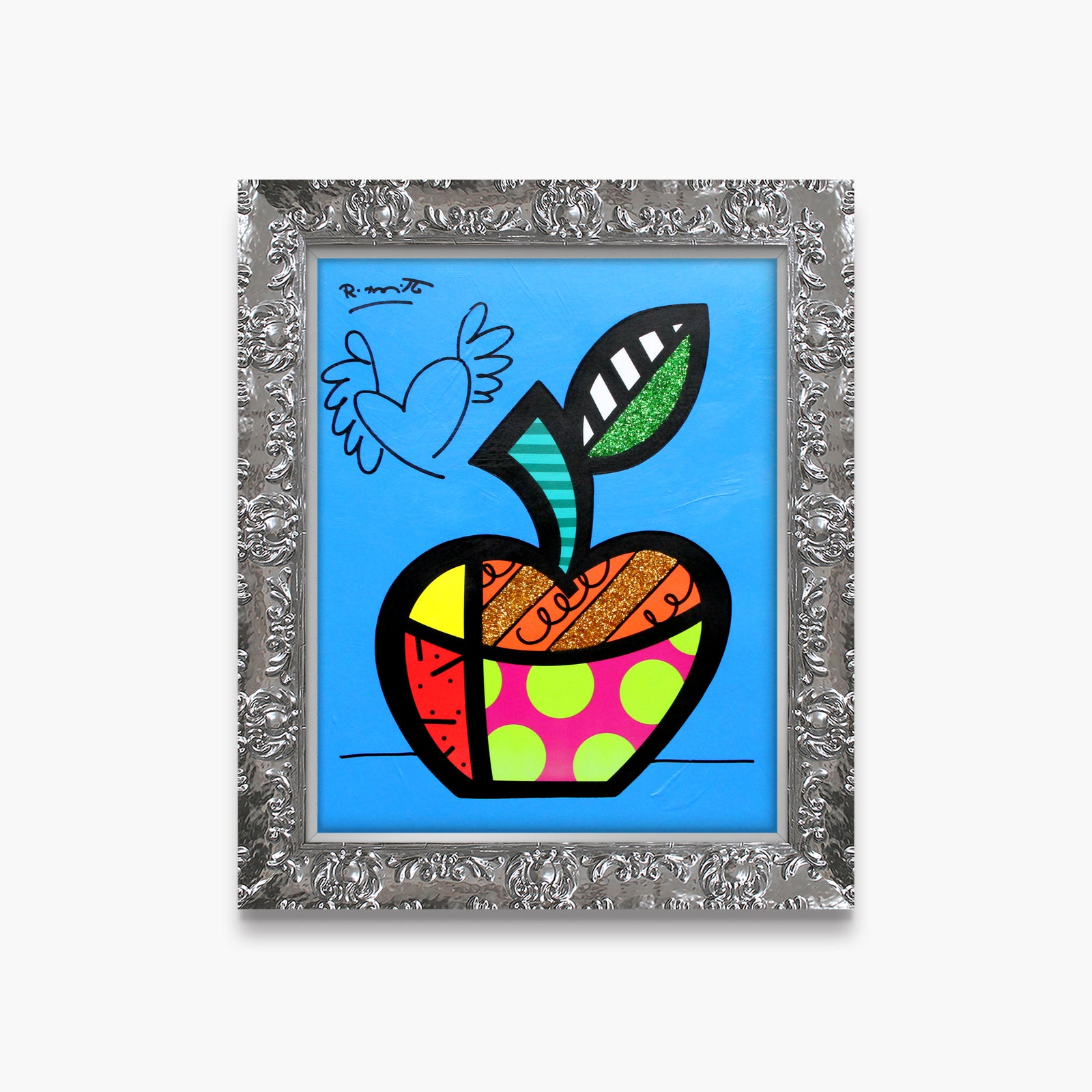 Blue Apple - Mixed Media Original