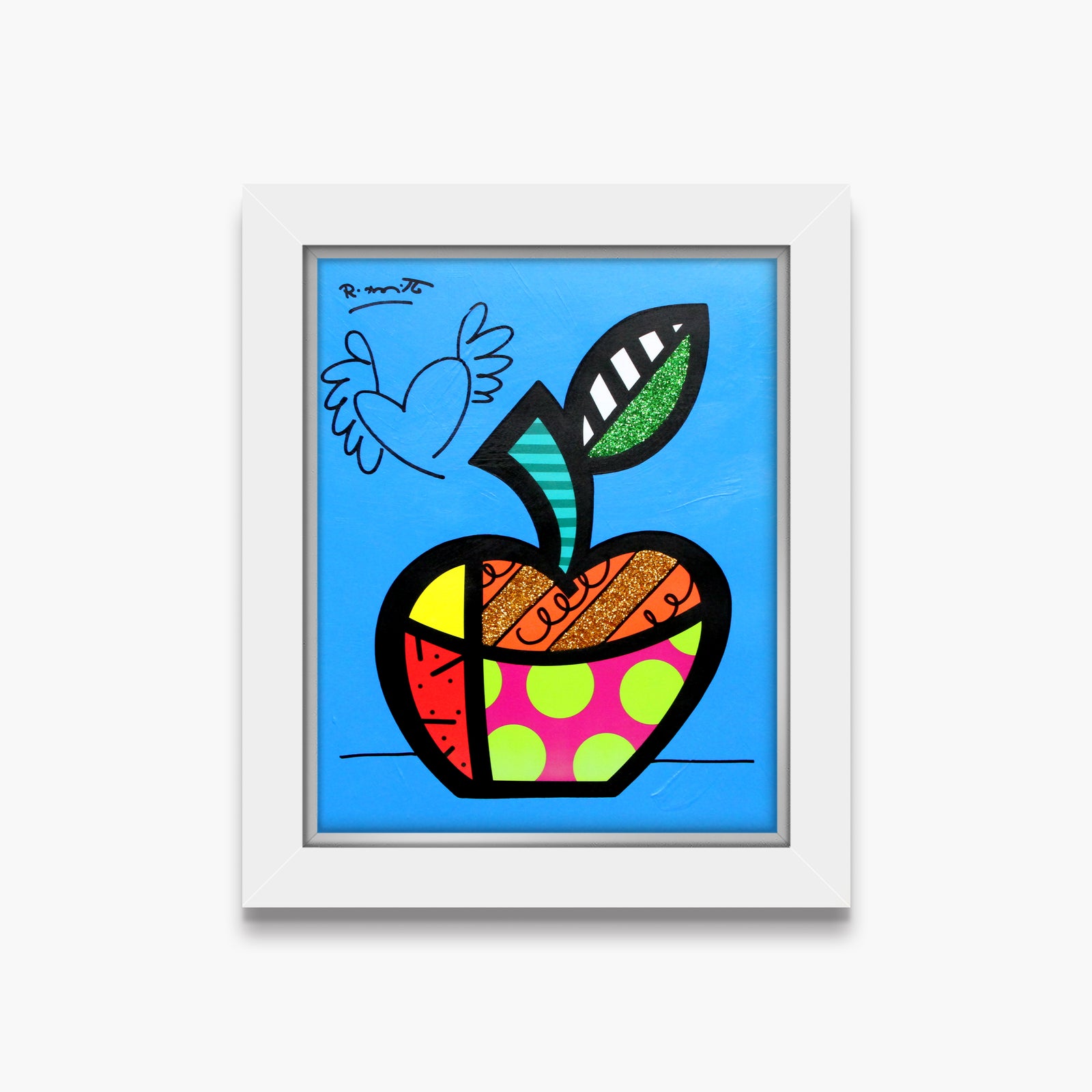 Blue Apple - Mixed Media Original