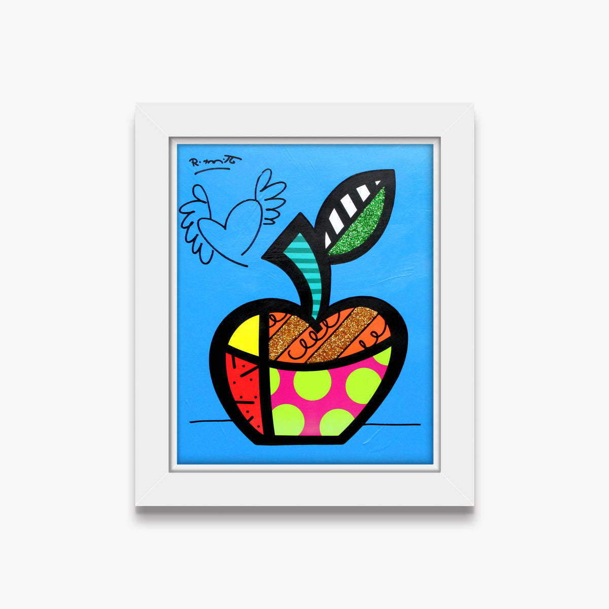 Blue Apple - Mixed Media Original