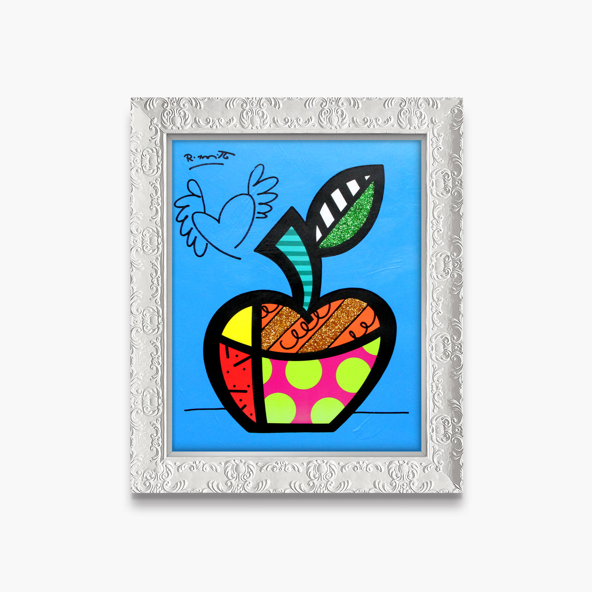Blue Apple - Mixed Media Original