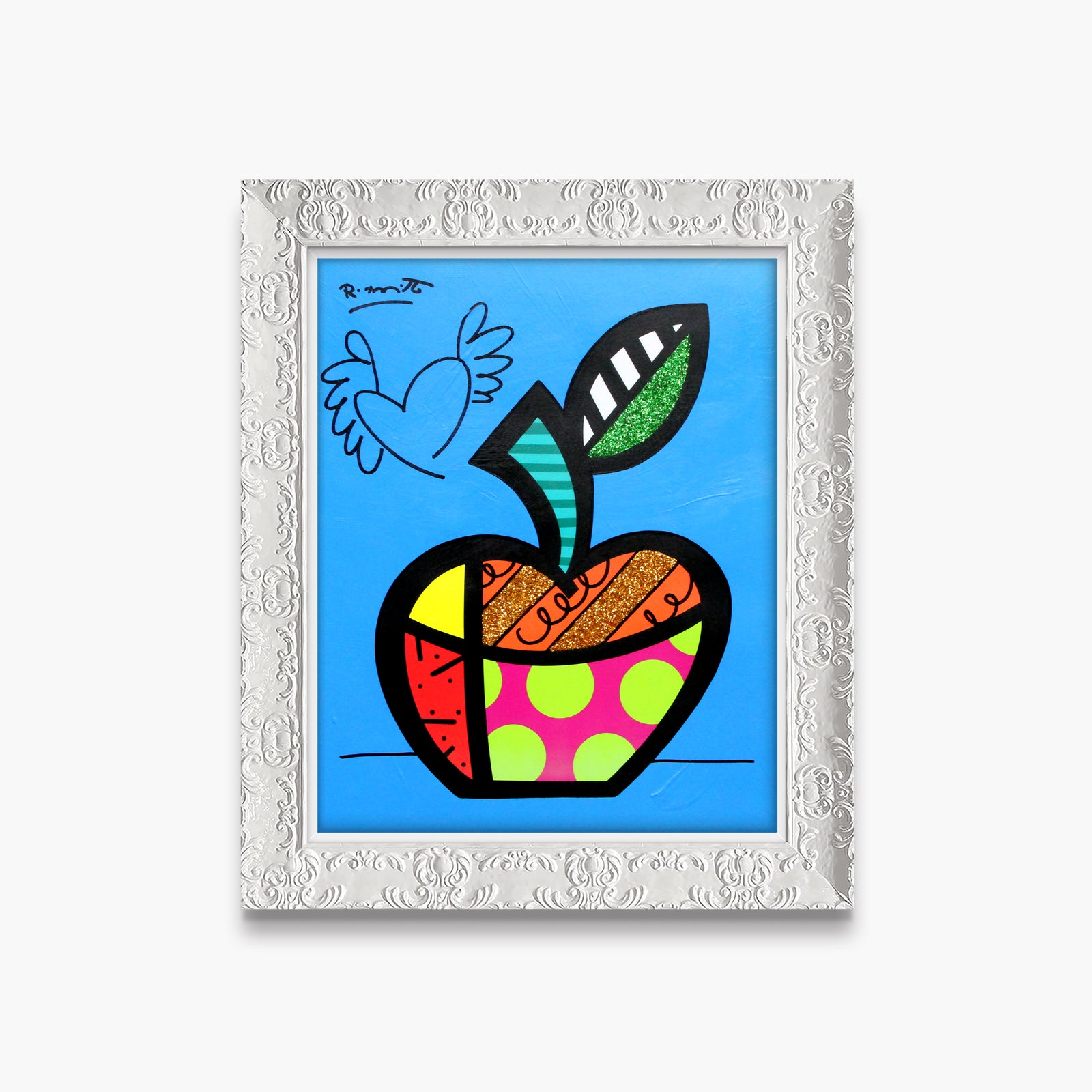 Blue Apple - Mixed Media Original