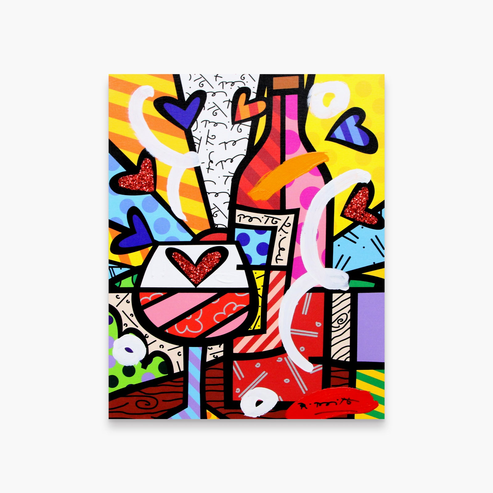 Food And Wine - Mixed Media Original