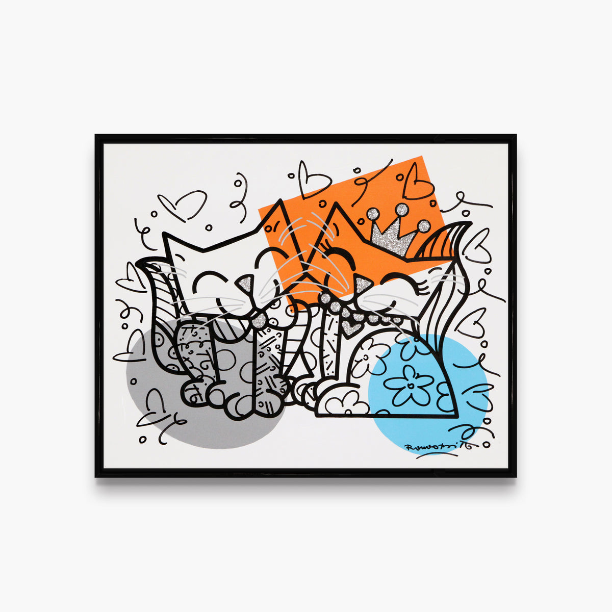 Cats Romance - Mixed Media Original