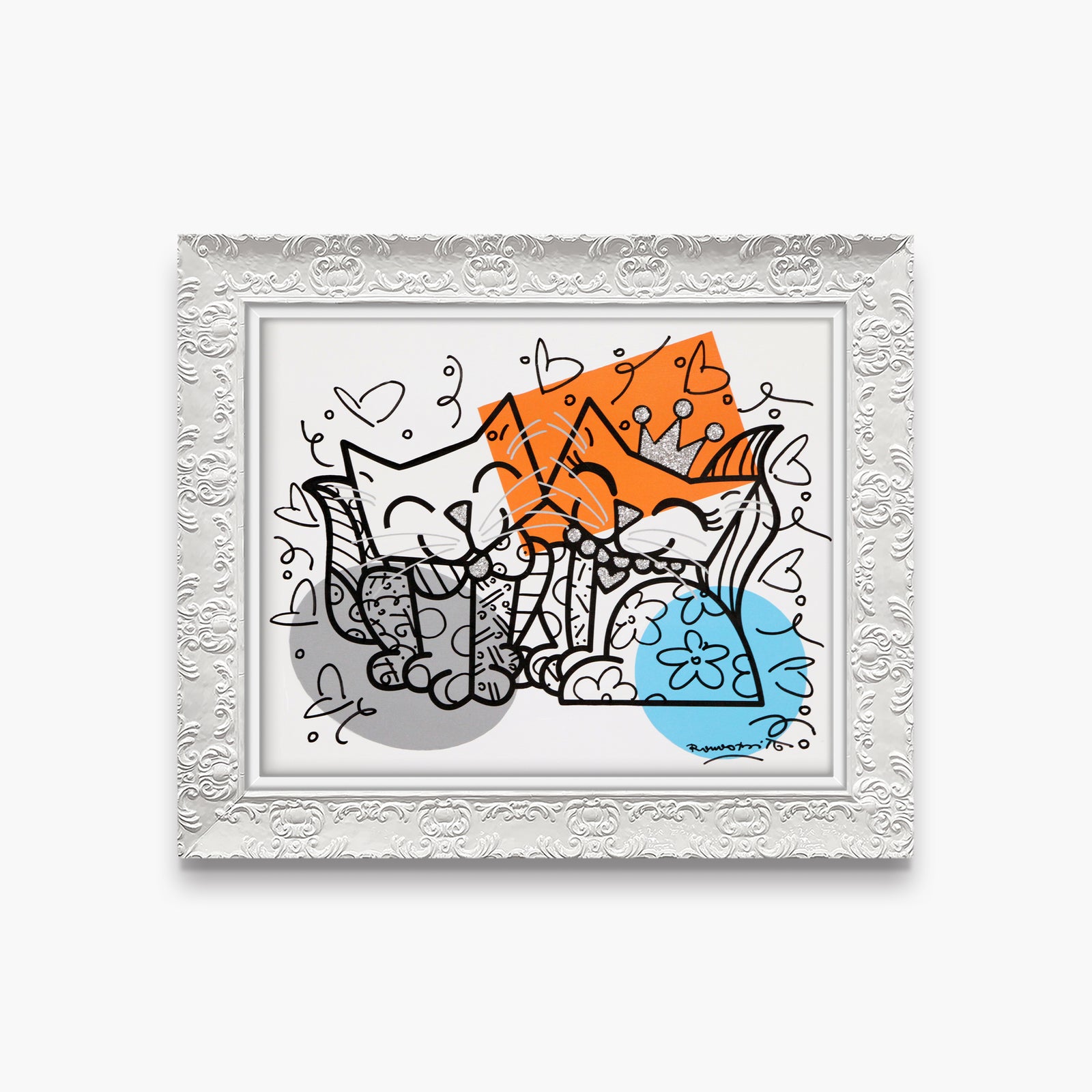 Cats Romance - Mixed Media Original