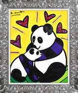 PANDA LOVE - Mixed Media Original