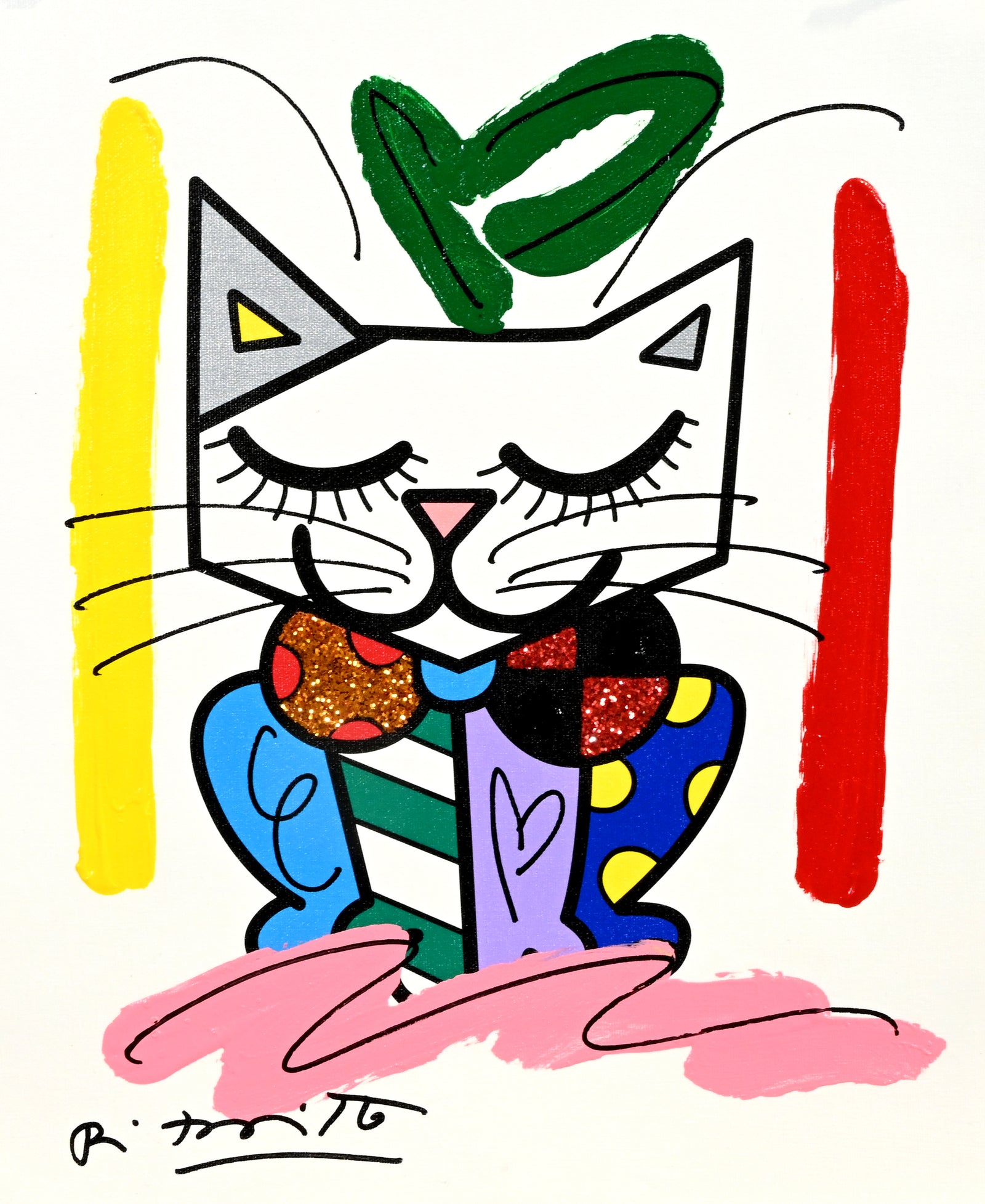 Sam Cat - Mixed Media Original