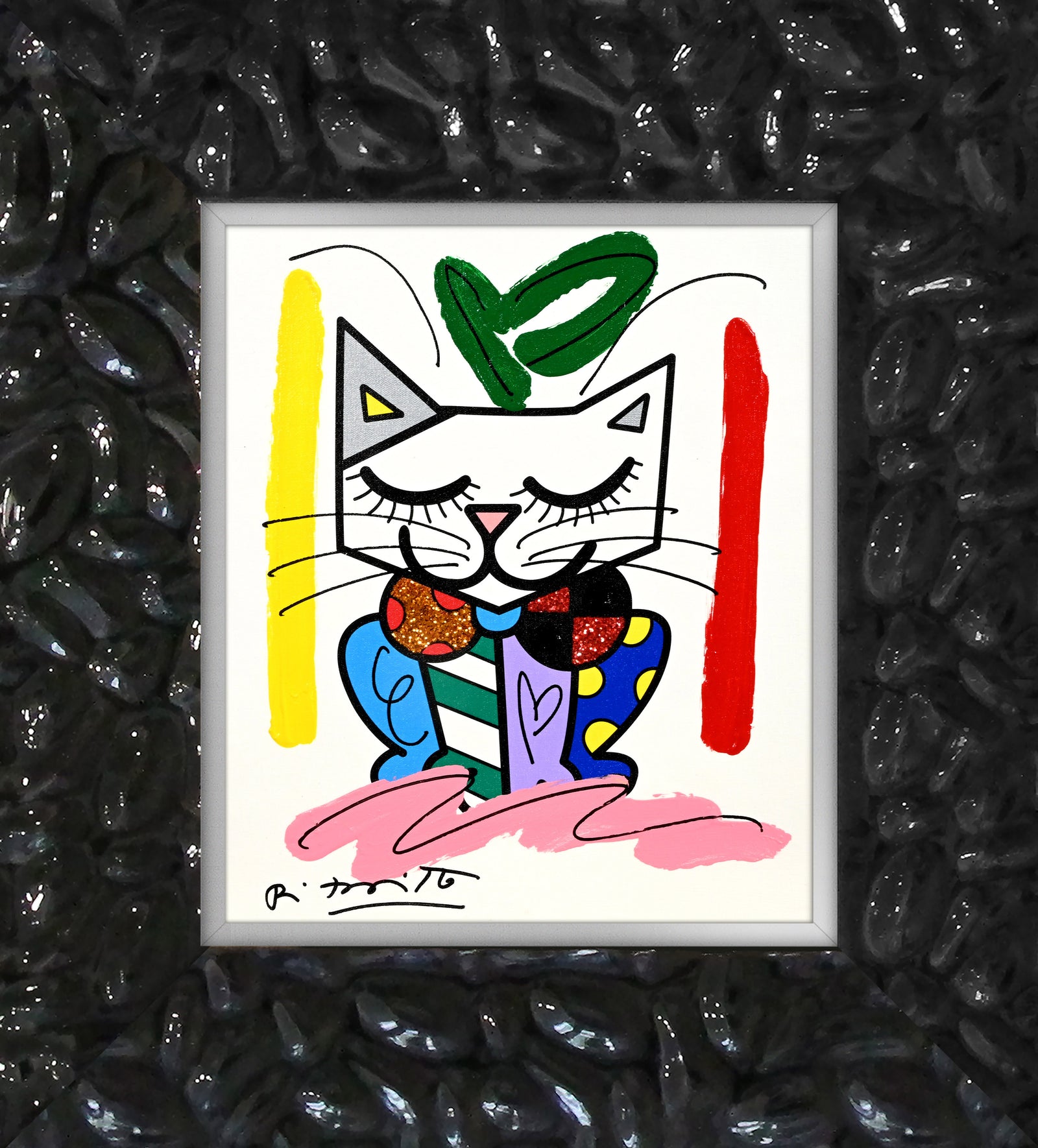 Sam Cat - Mixed Media Original