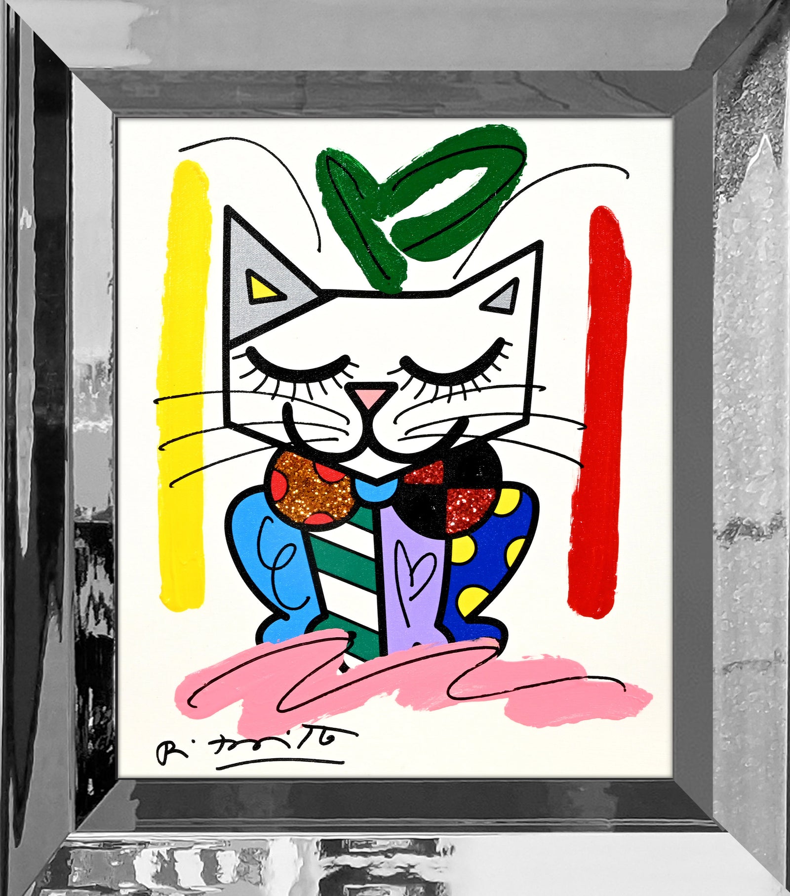 Sam Cat - Mixed Media Original