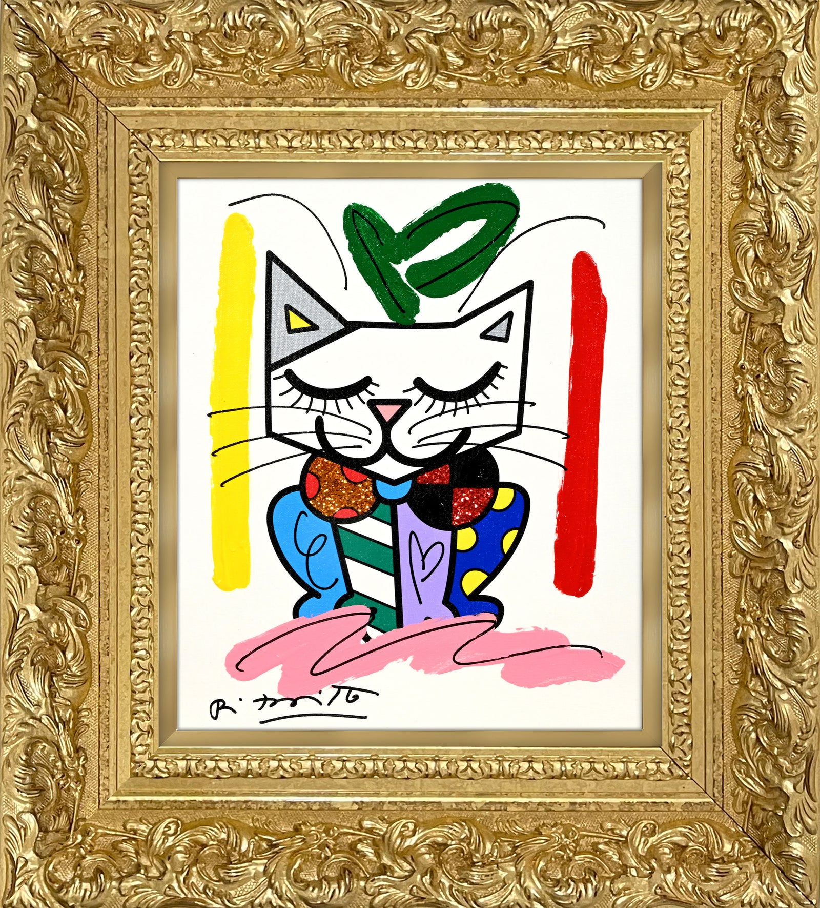 Sam Cat - Mixed Media Original