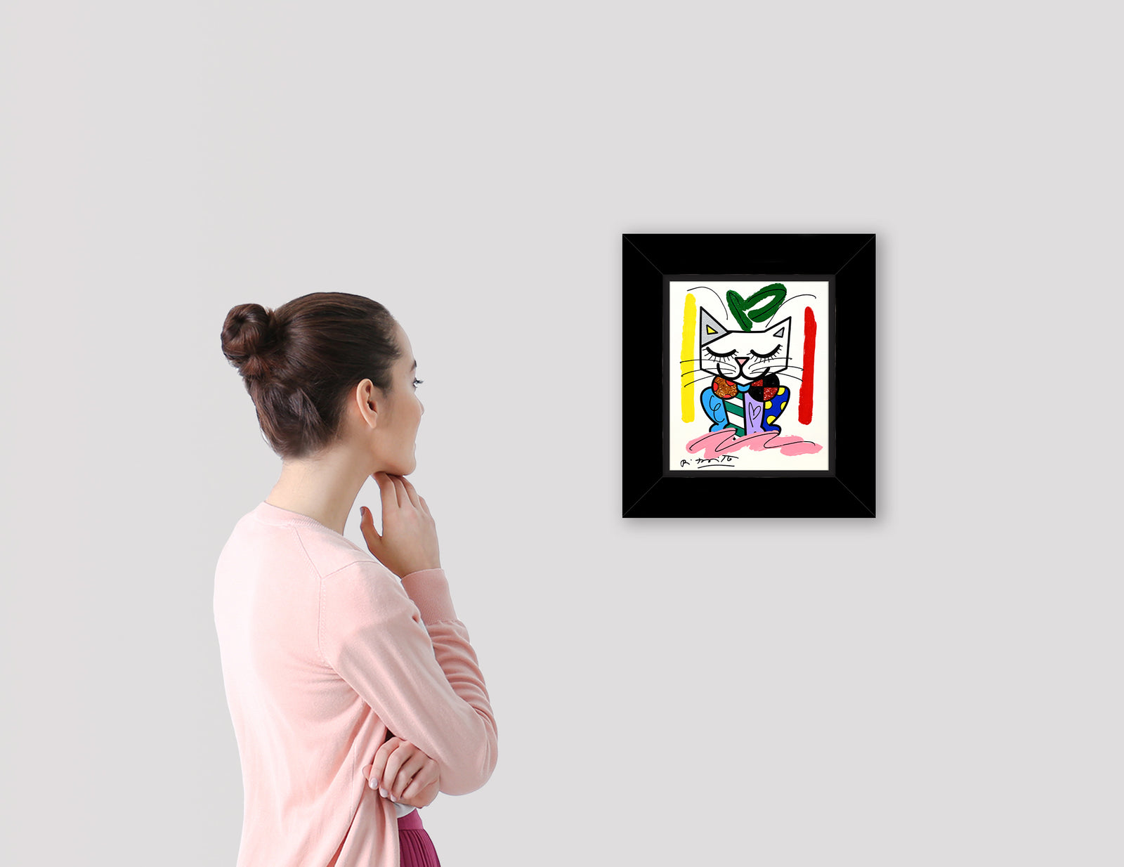 Sam Cat - Mixed Media Original