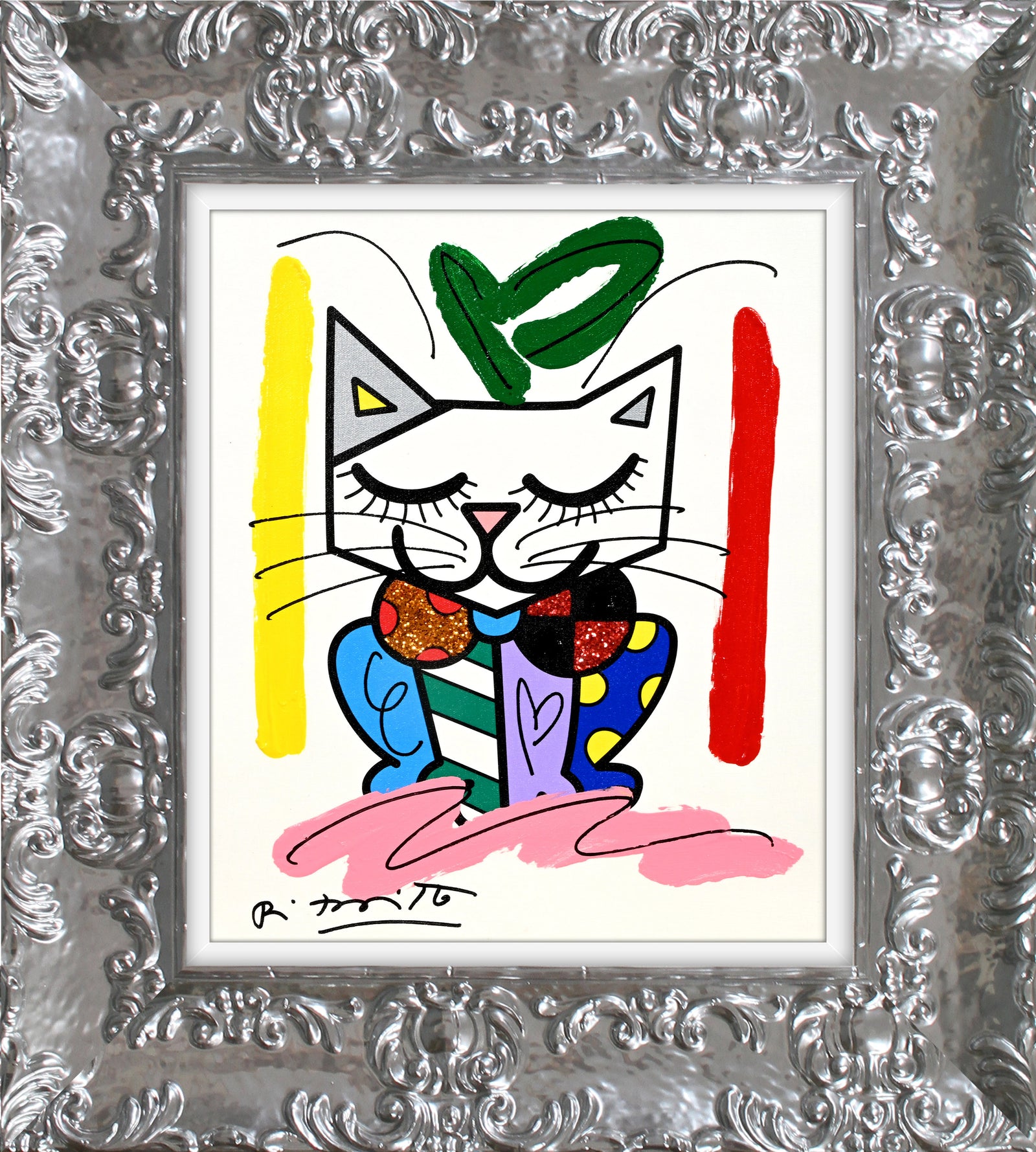 Sam Cat - Mixed Media Original