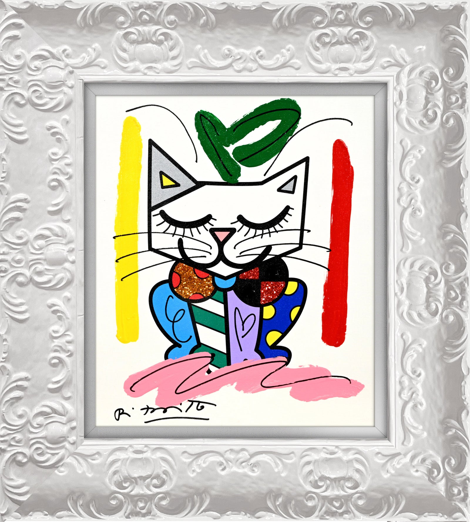 Sam Cat - Mixed Media Original