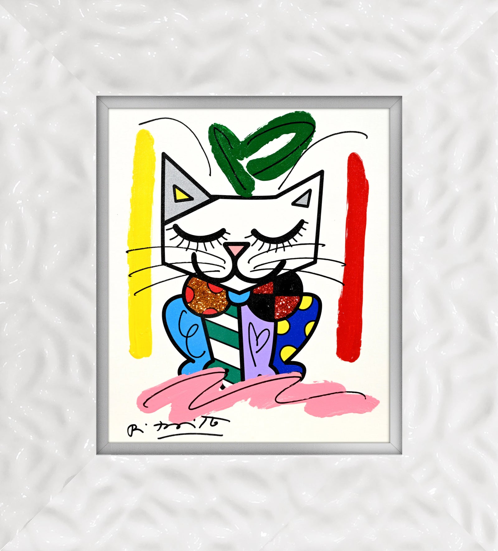 Sam Cat - Mixed Media Original