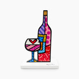WINE & GLASS (White Base) - Limited Edition Sculpture