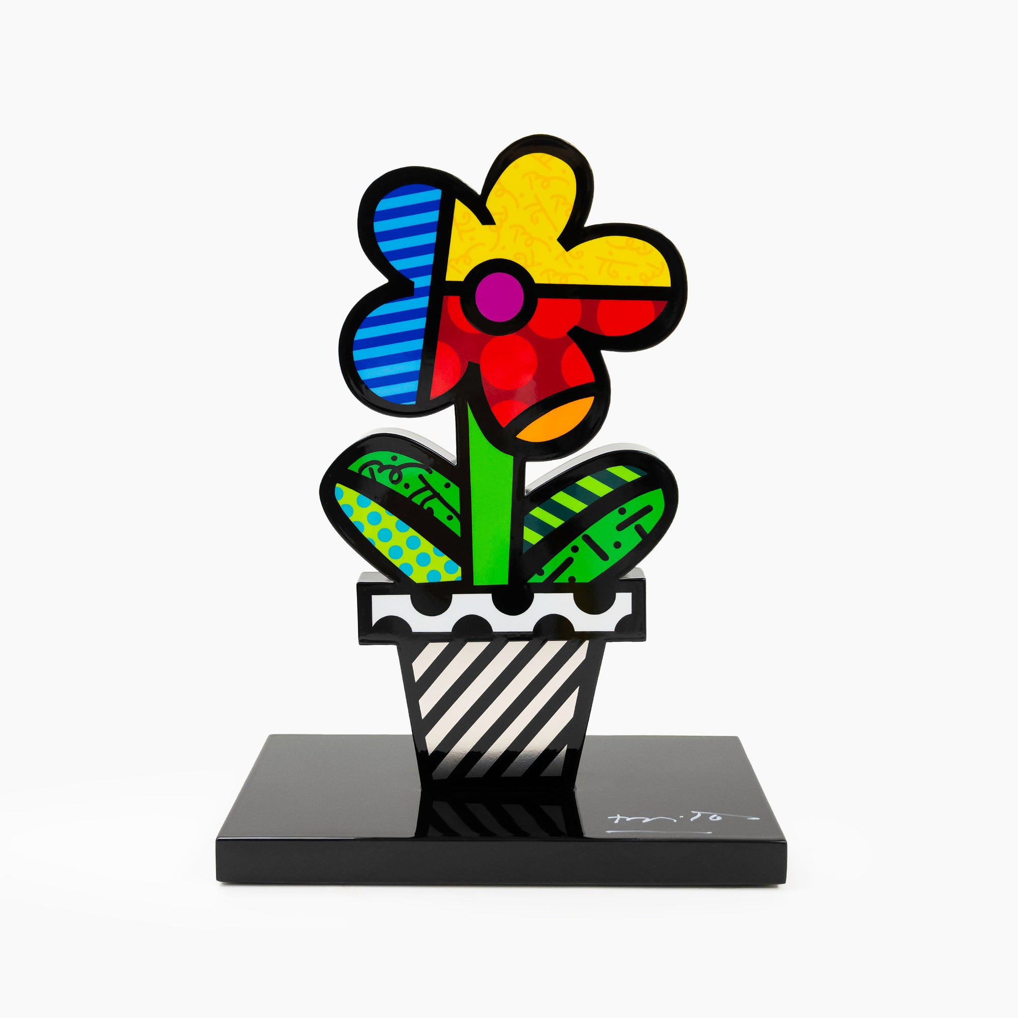 plant pot art design Flower Pot (Black Base)