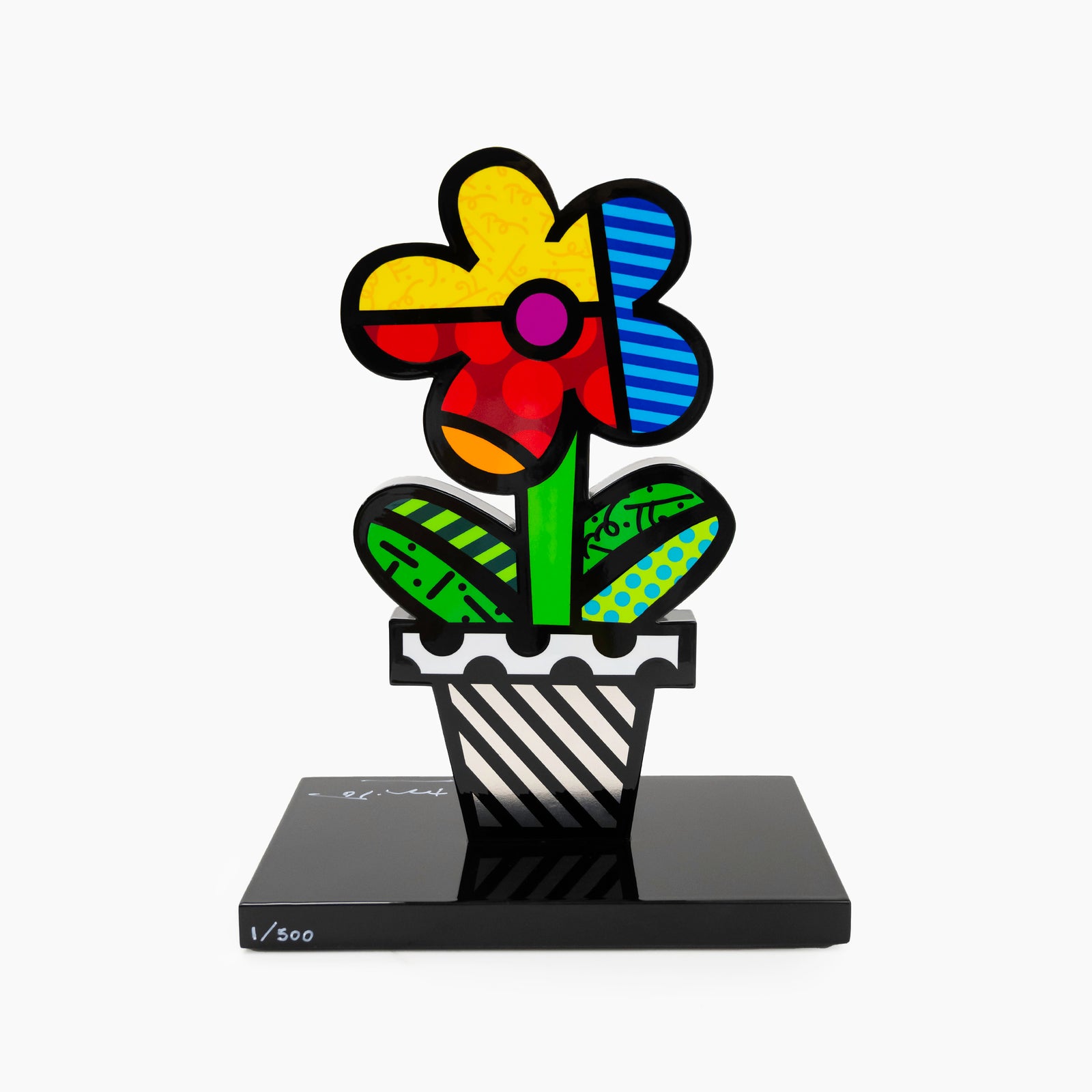 Flower Pot (Black Base) - Limited Edition Sculpture