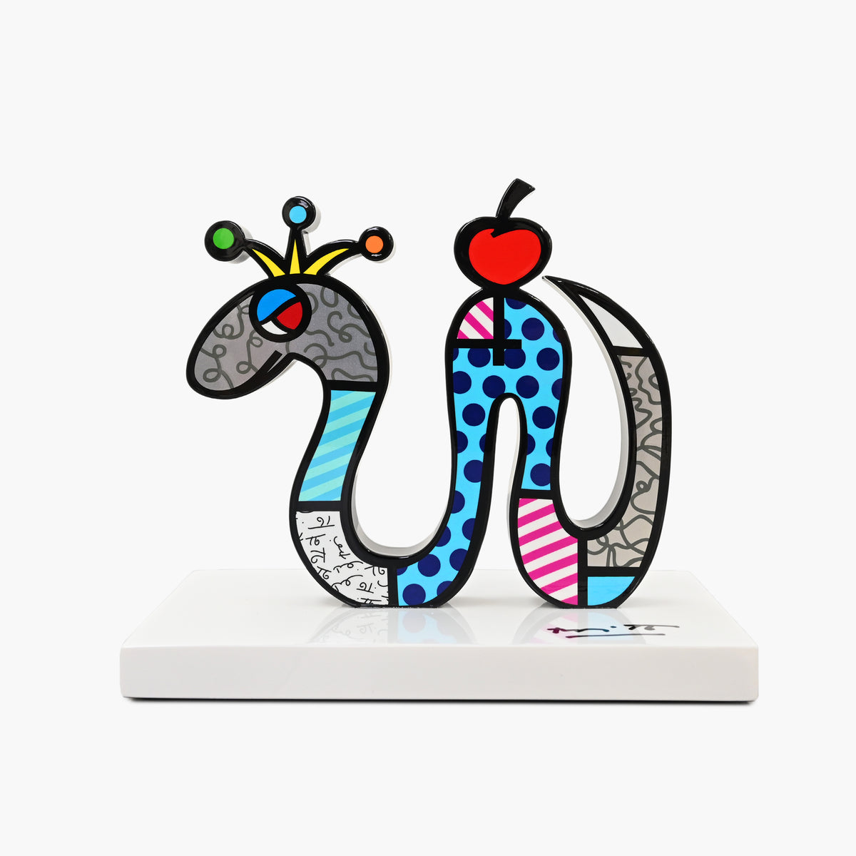 Snake Fine Art Sculpture – Hand Signed Limited Edition by Romero Britto