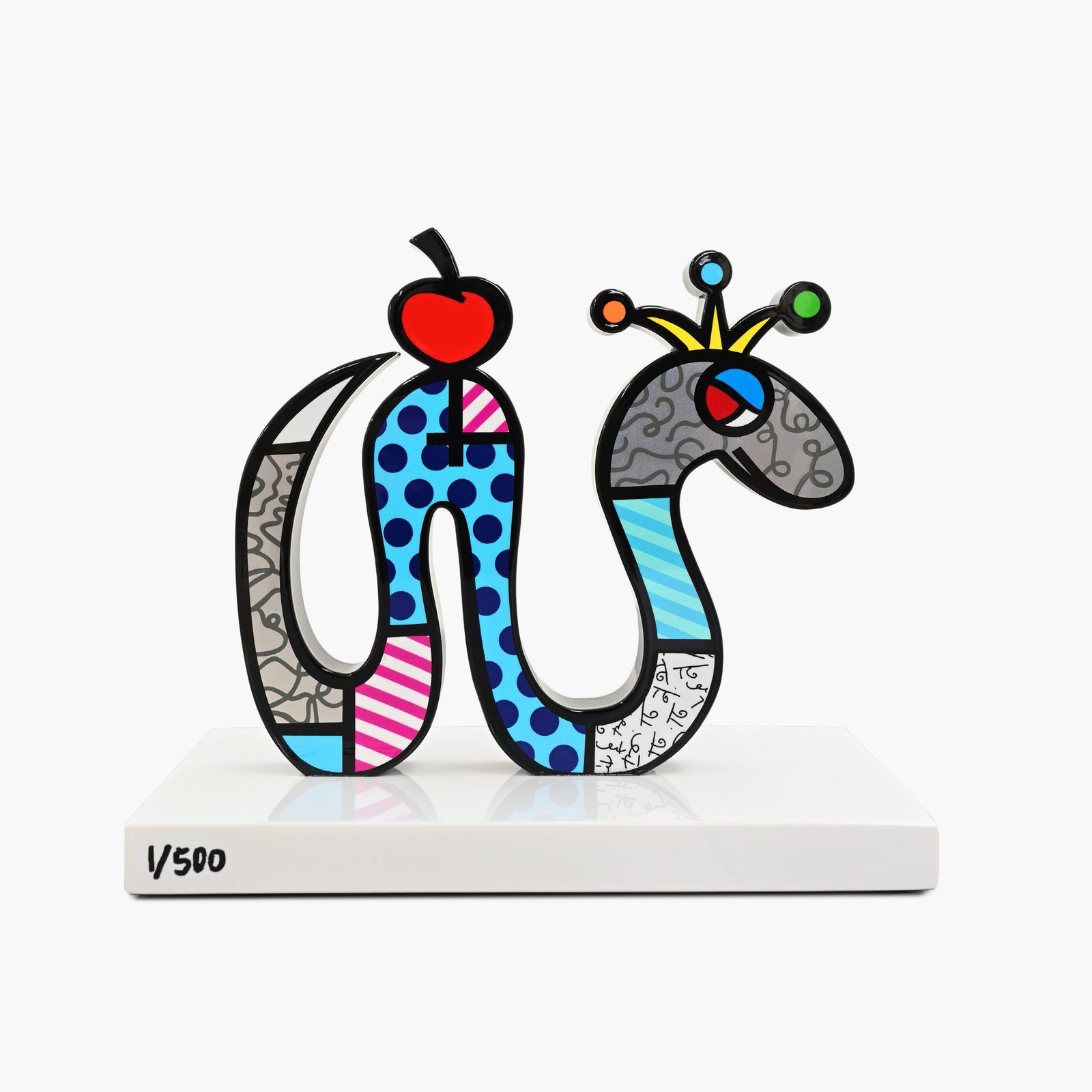 Snake Fine Art Sculpture – Hand Signed Limited Edition by Romero Britto